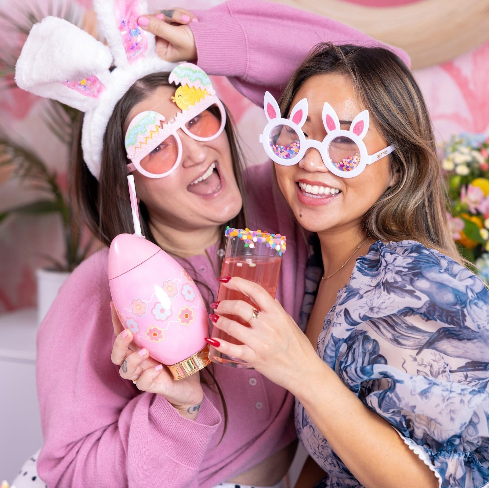 Hop-to-it Confetti Novelty Glasses (single Or Set Of 4)