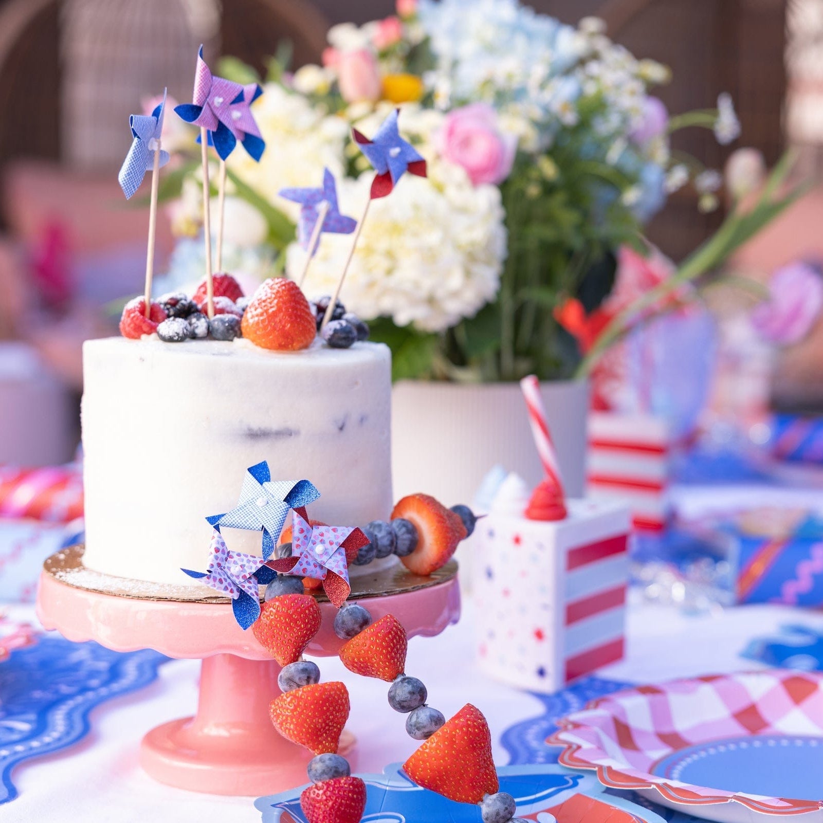 Mini Pinwheel Cake Toppers (8 Ct)