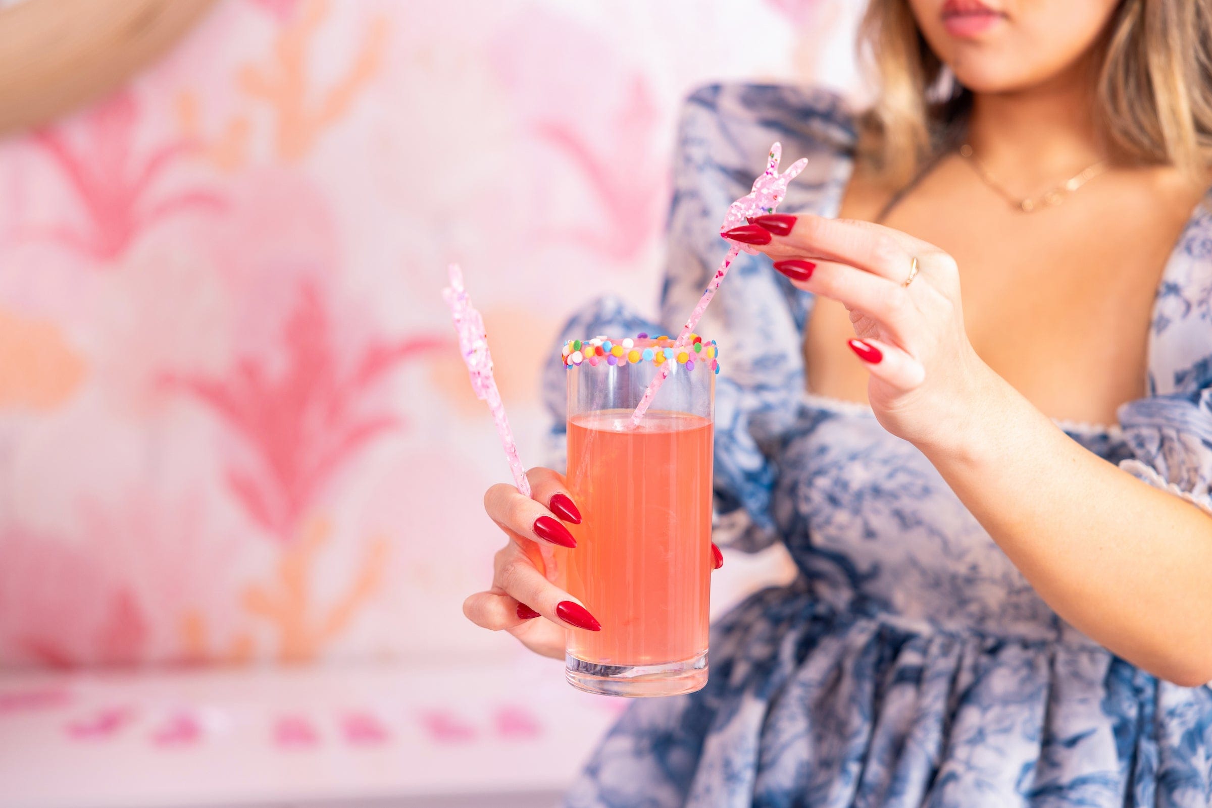 Confetti Bunny Acrylic Drink Stirrers (4 Ct)