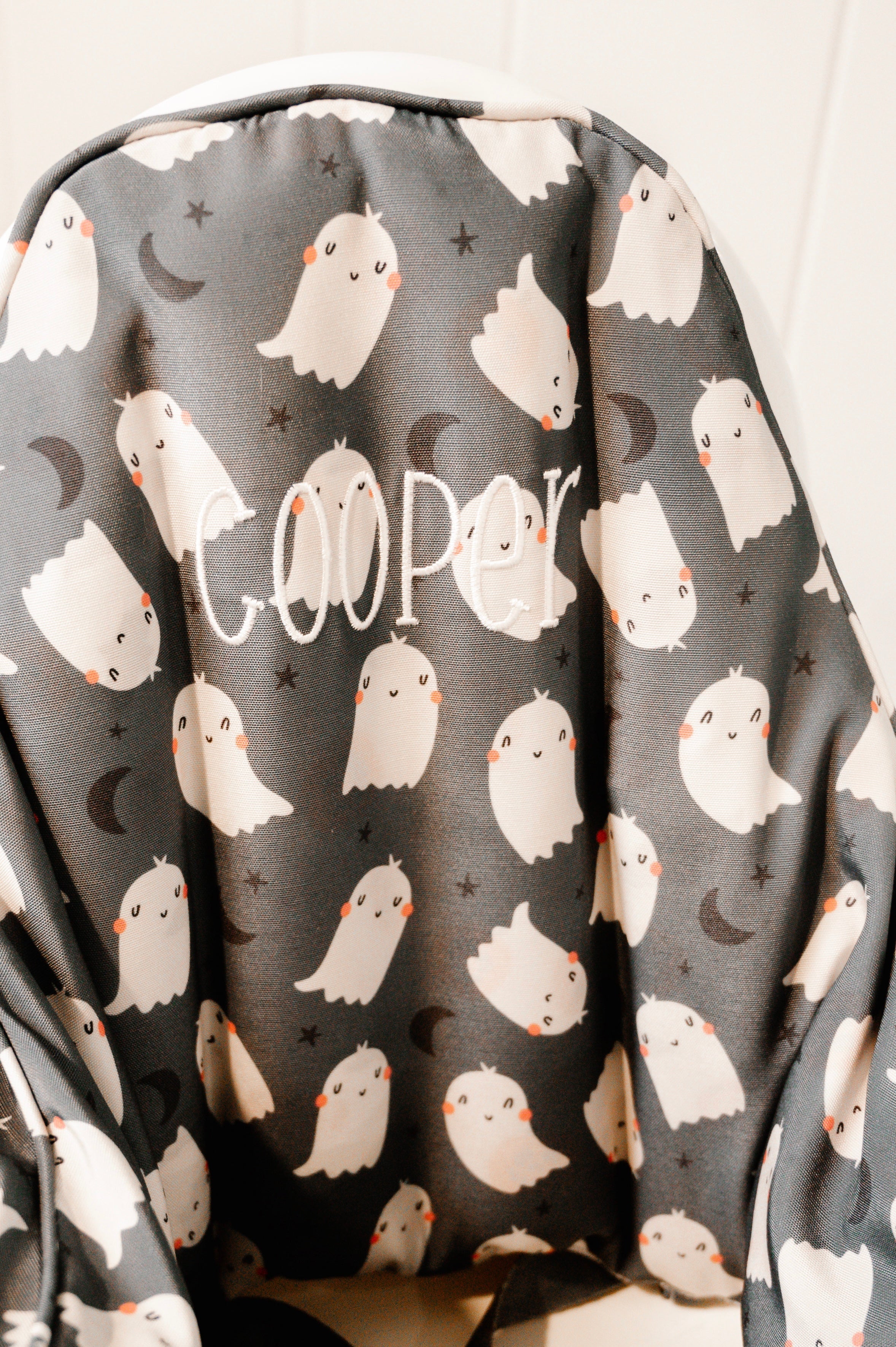 Black Ghost Print Ikea Antilop Cushion Cover - Optional Custom Embroidery!