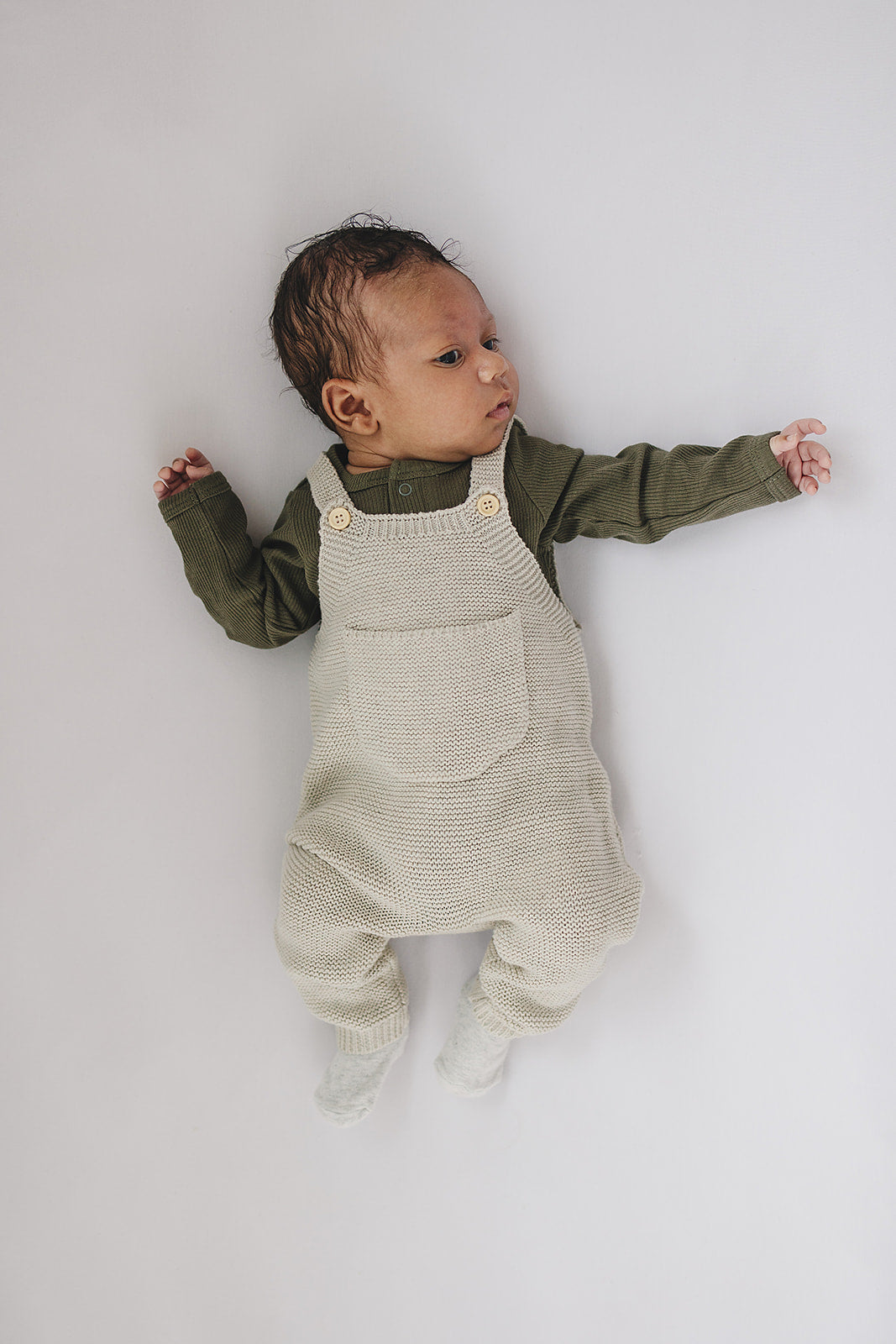 Winter Green Organic Snap Long Sleeve Ribbed Bodysuit