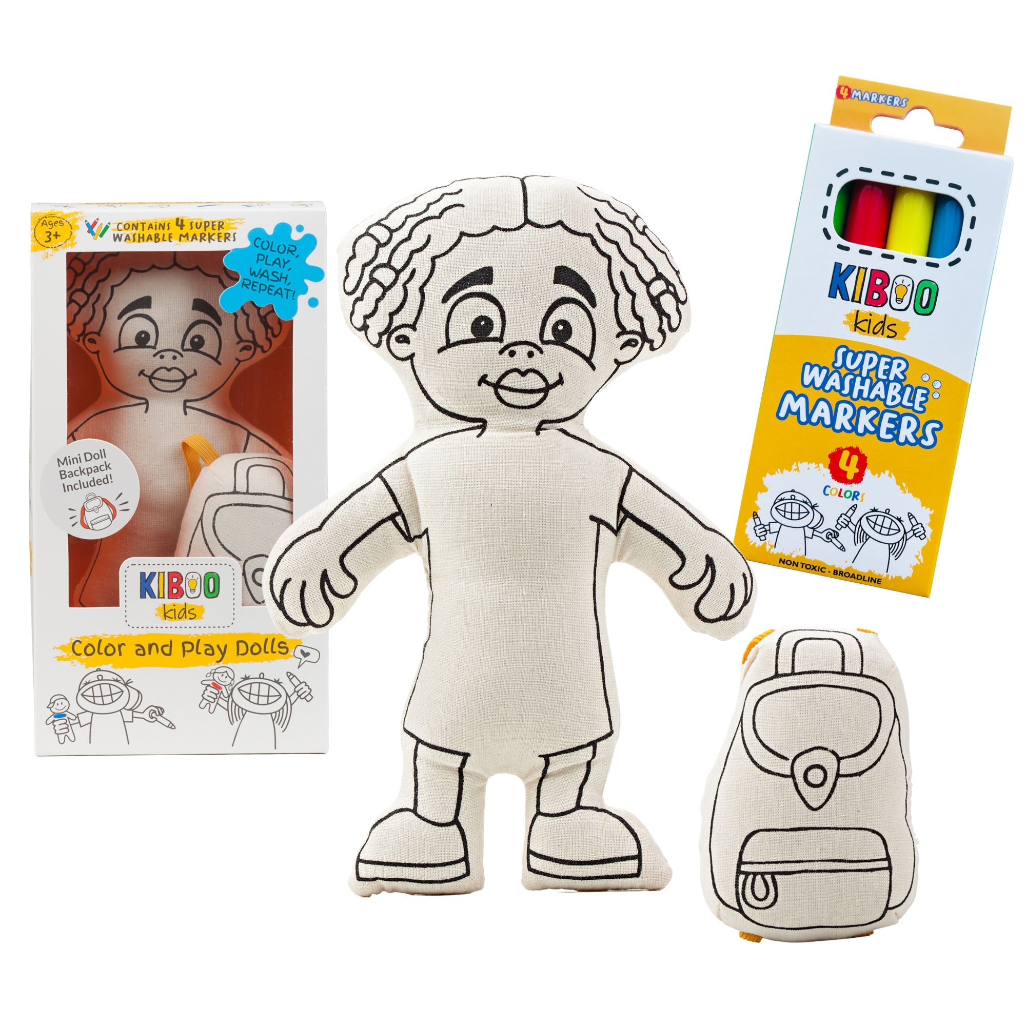 Kiboo Kids: Doll For Coloring - Gender Neutral - Kid With Locks