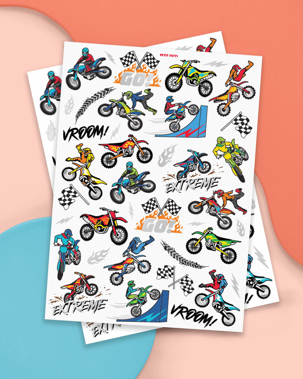 Motocross Tats - 48 Foil Temporary Tattoos