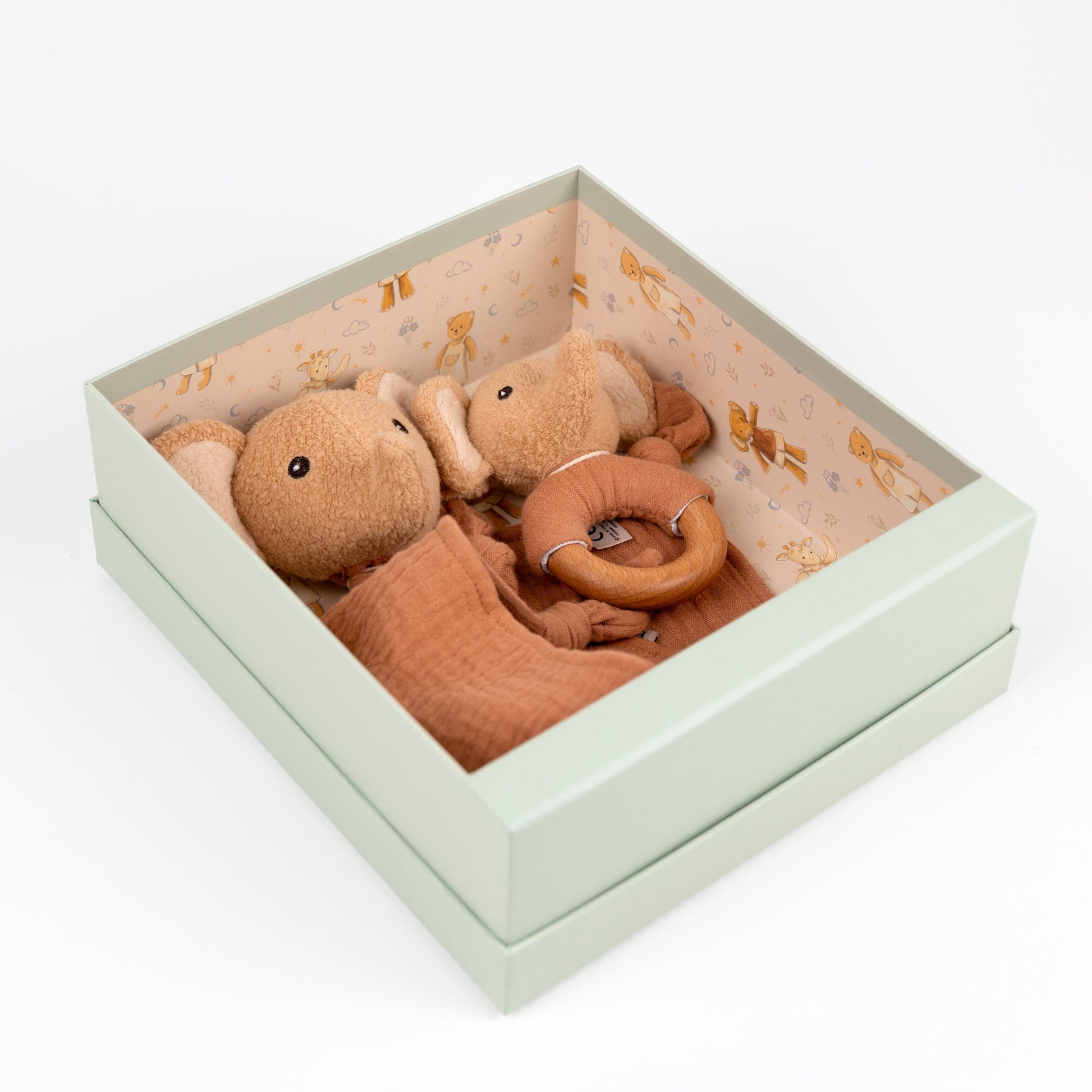 Ollie the Elephant Doudou + Rattle Gift Set