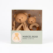 Marcel the Bear Doudou + Rattle Gift Set