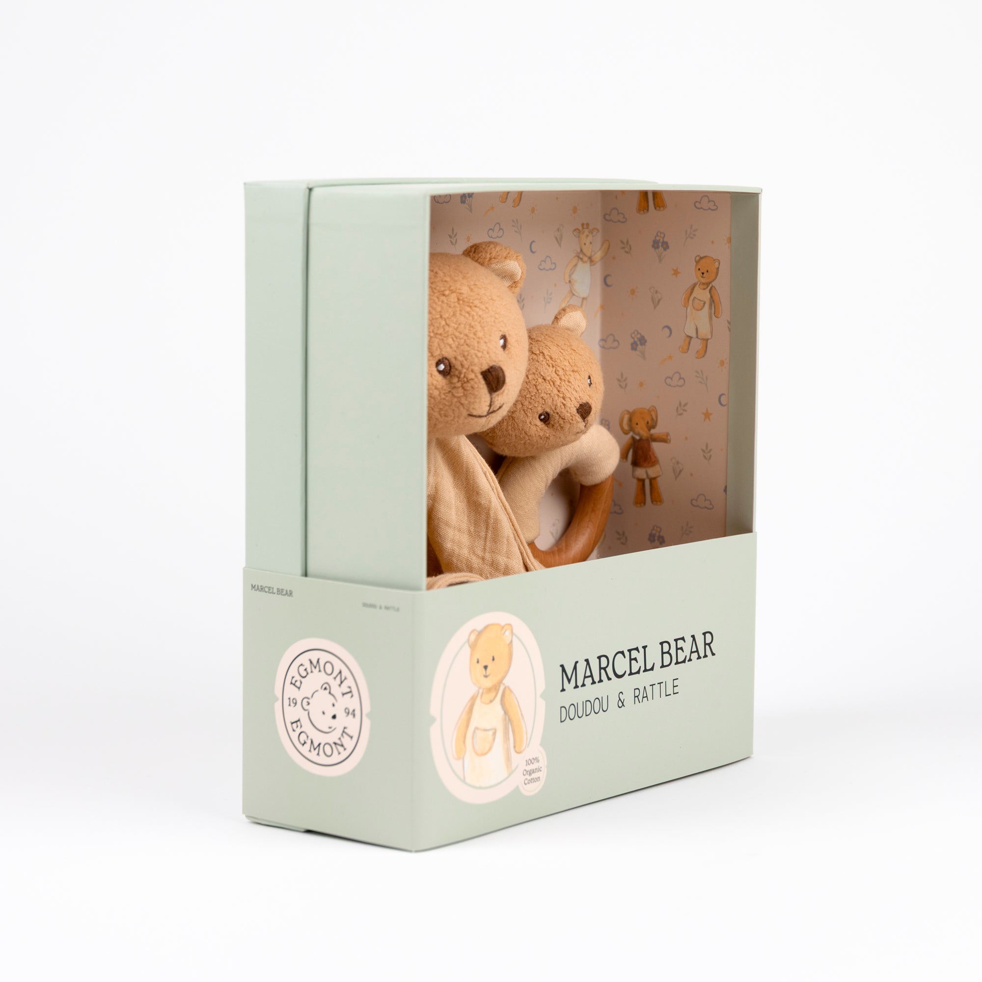 Marcel the Bear Doudou + Rattle Gift Set