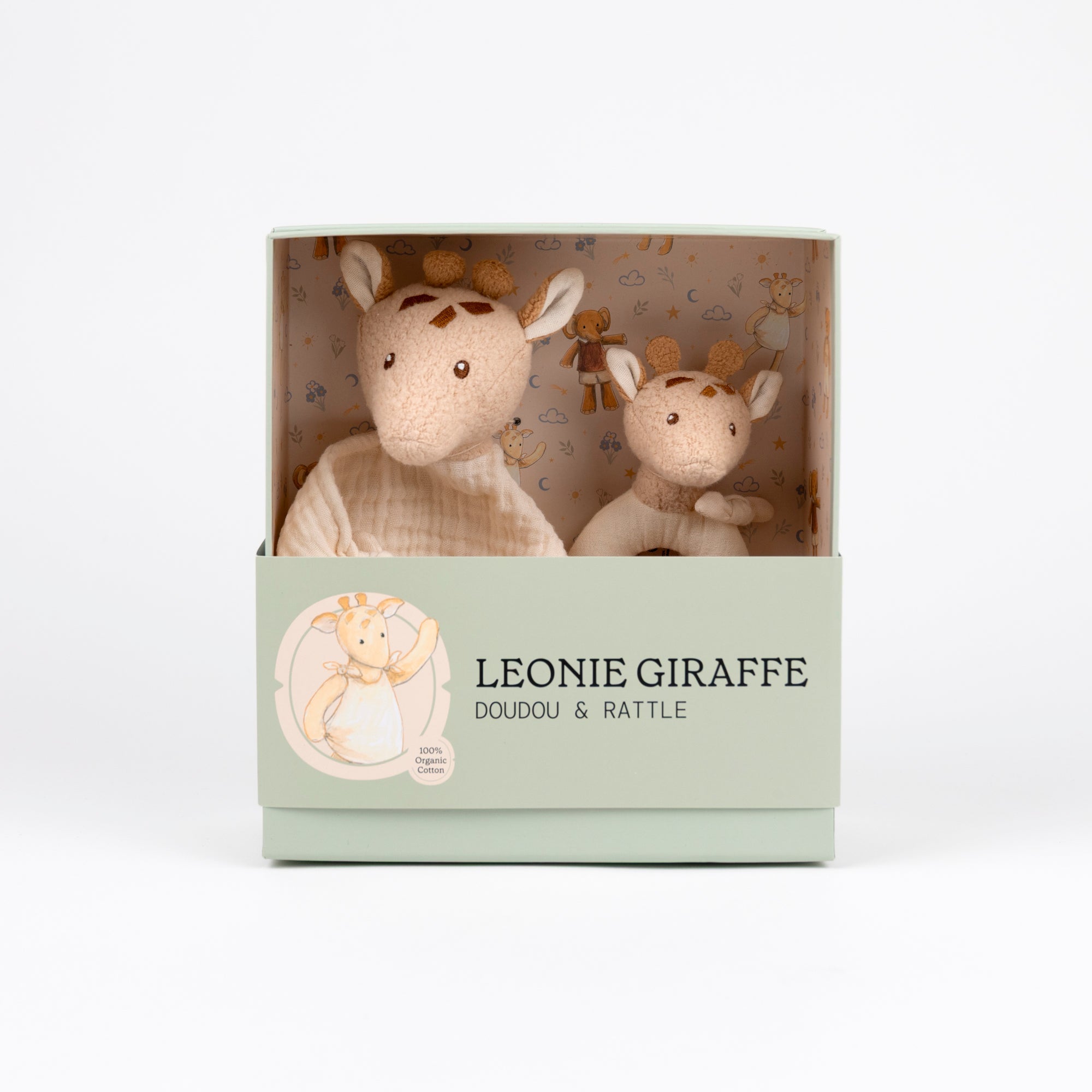 Leonie the Giraffe Doudou + Rattle Gift Set