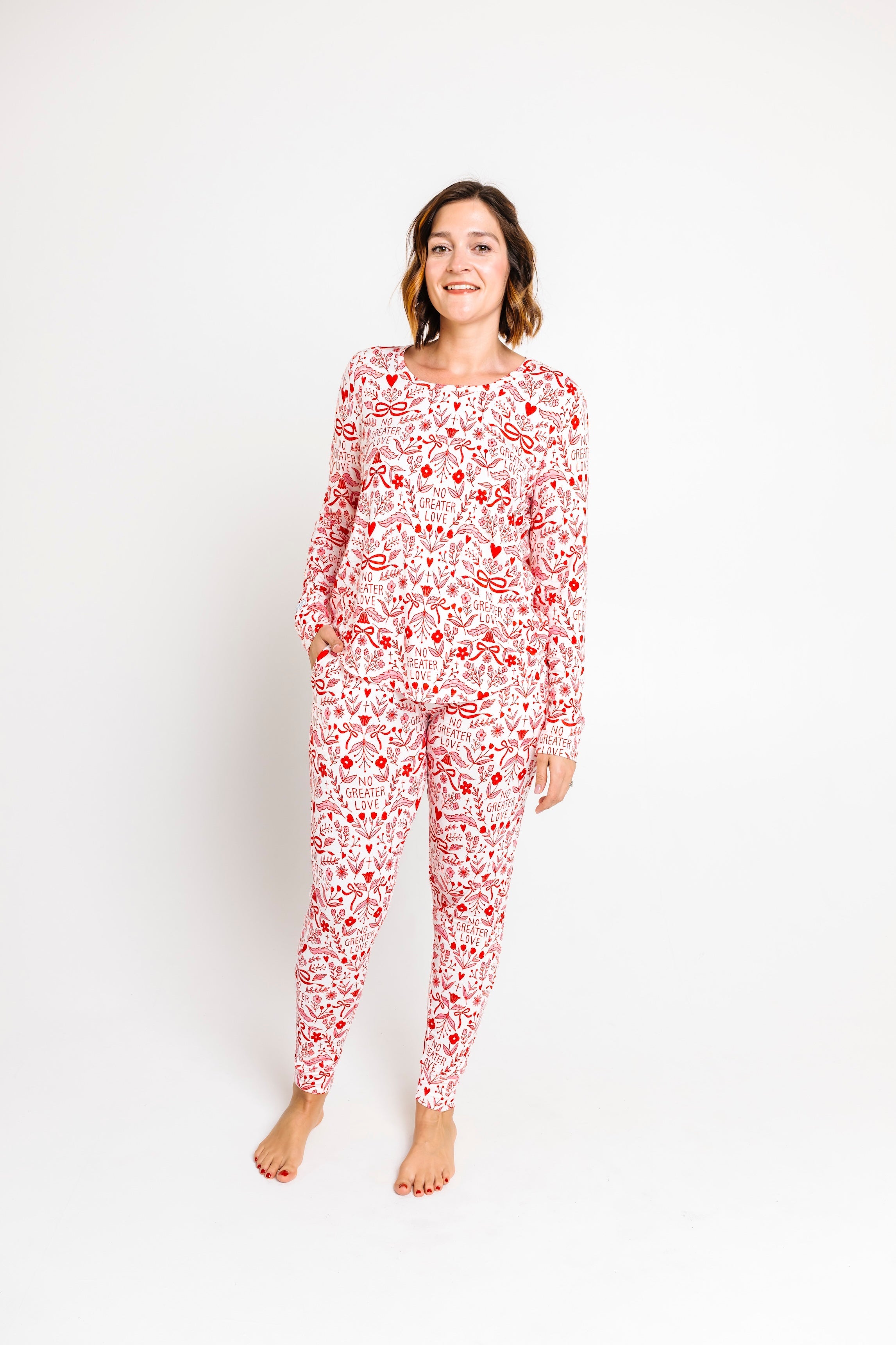 No Greater Love Pink Women's Pj Jogger Set Bamboo
