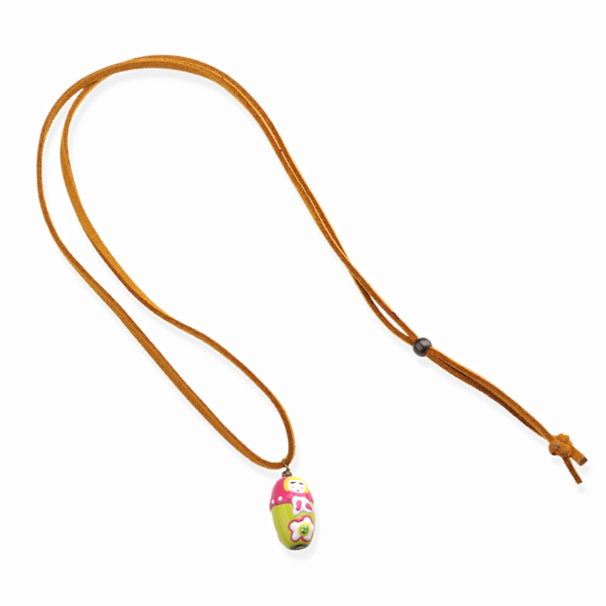 Pendant Baby Doll Charm Suede Necklace (girls Ages 3-10)