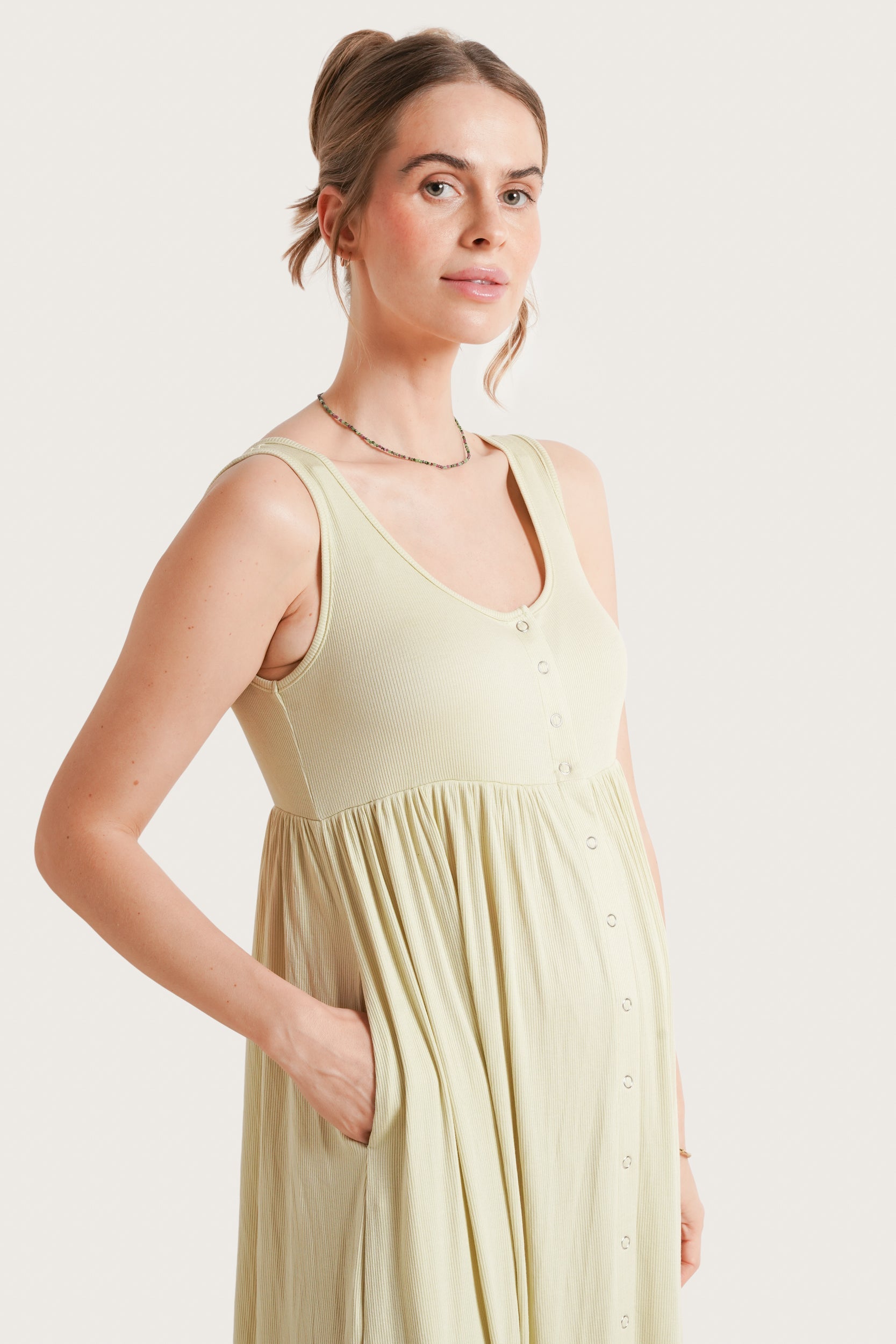 Ribbed Modal Henley Dress