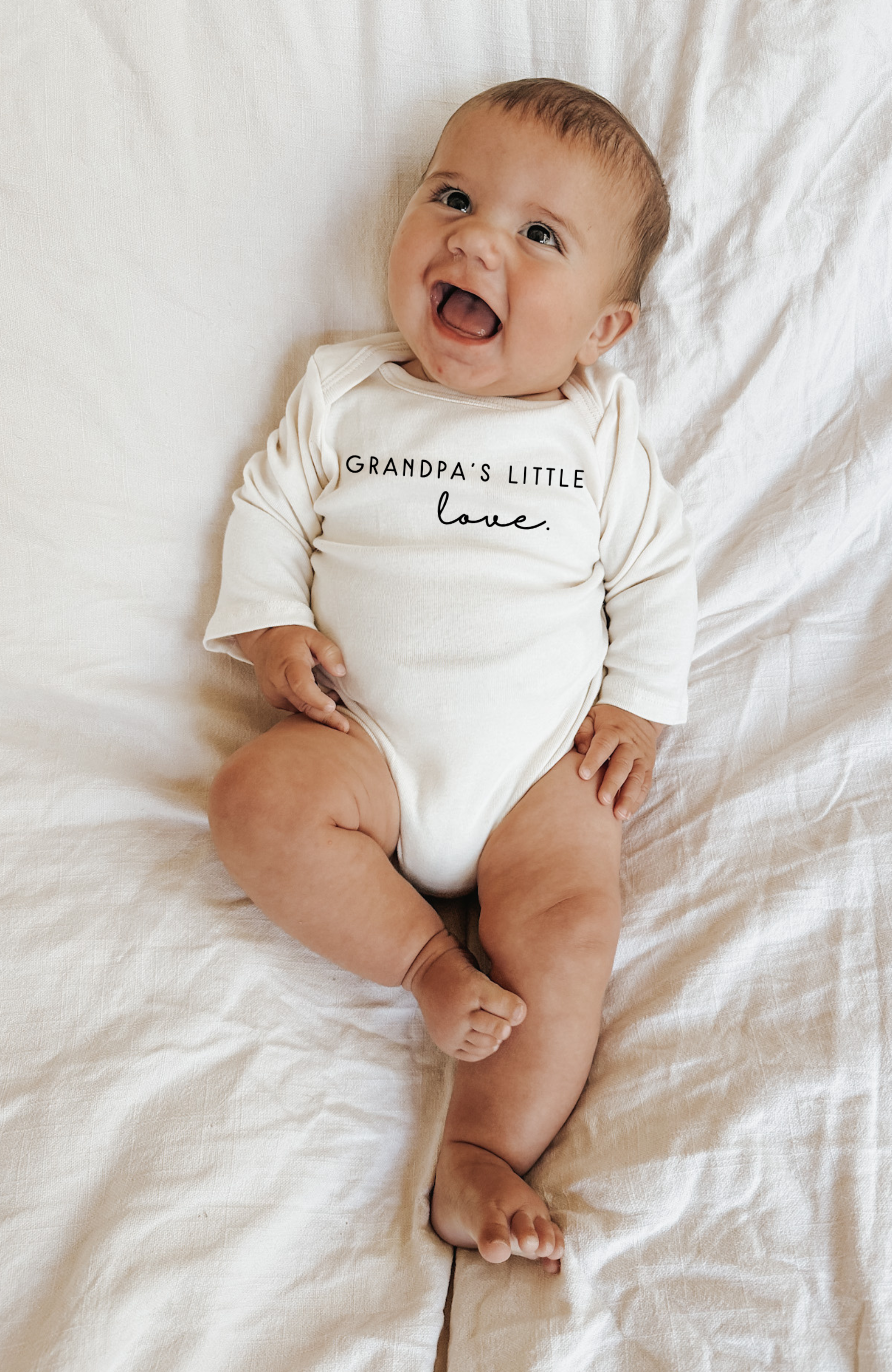 Grandpa's Little Love Organic Cotton Baby Bodysuit Long Sleeve