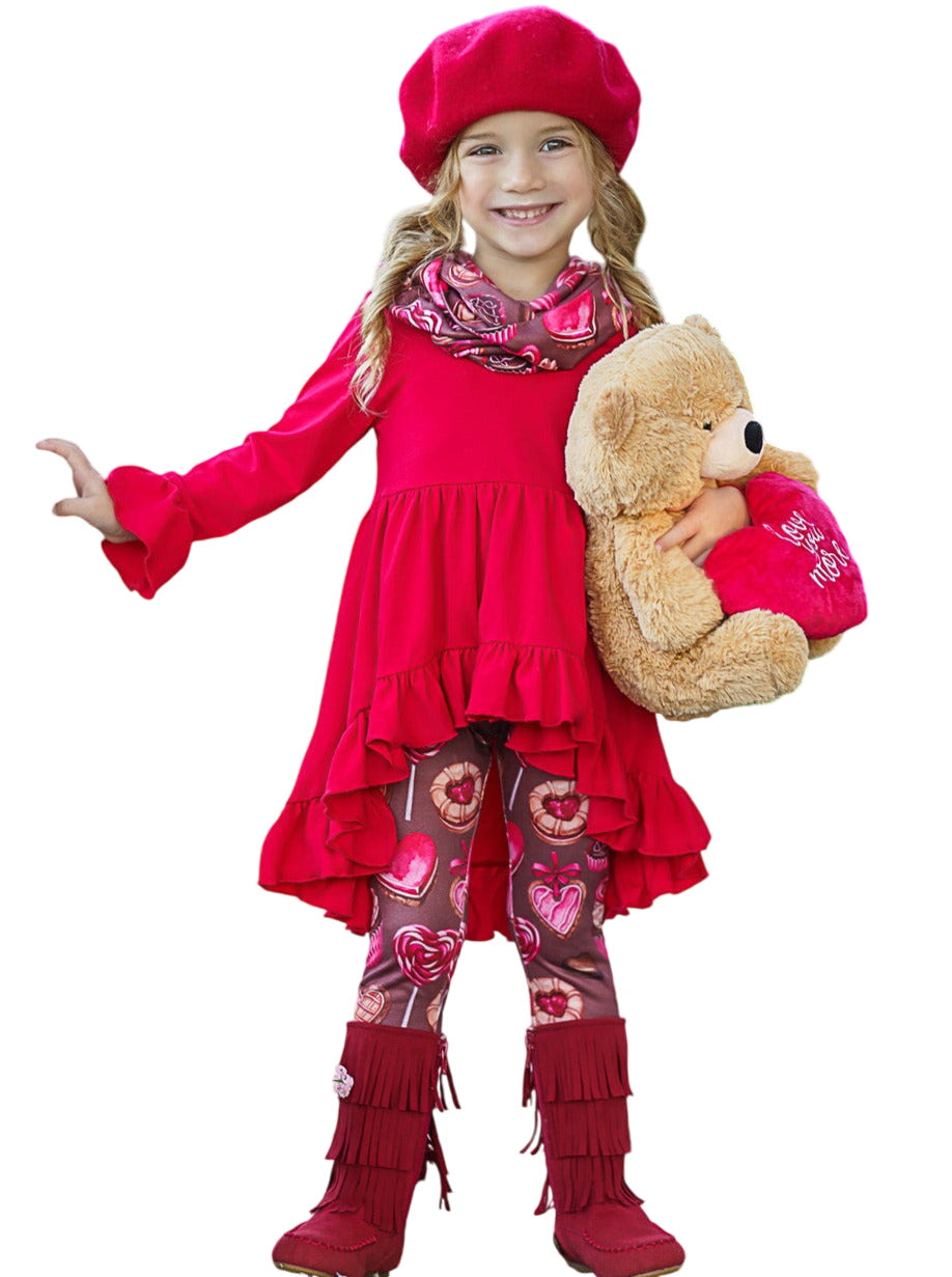 Sweetest Treat Tunic, Scarf And Legging Set