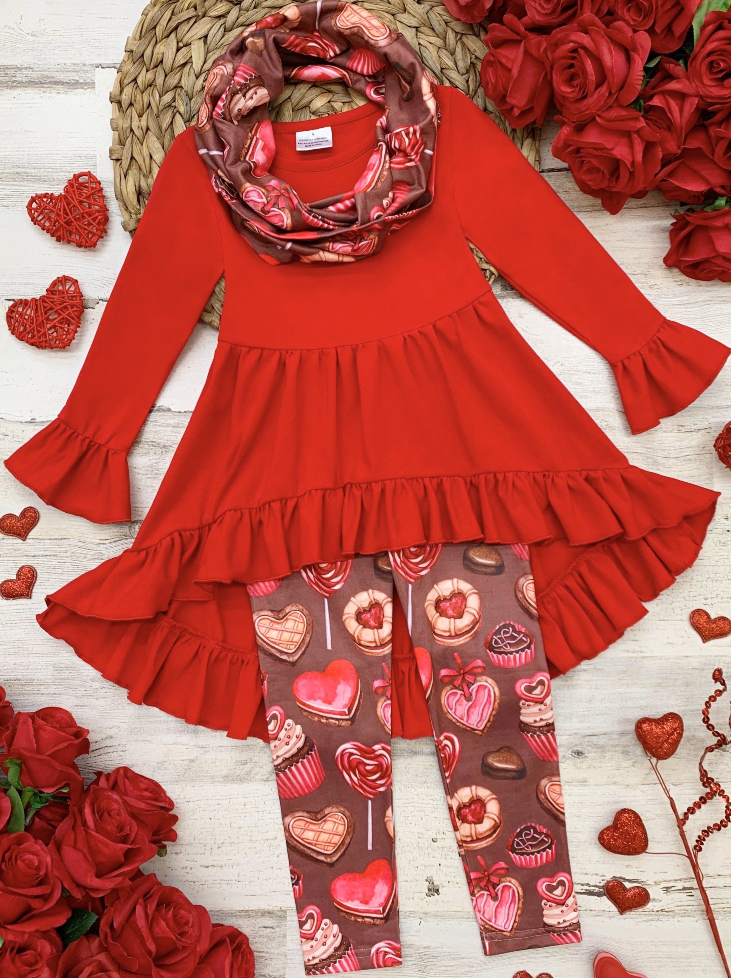 Sweetest Treat Tunic, Scarf And Legging Set