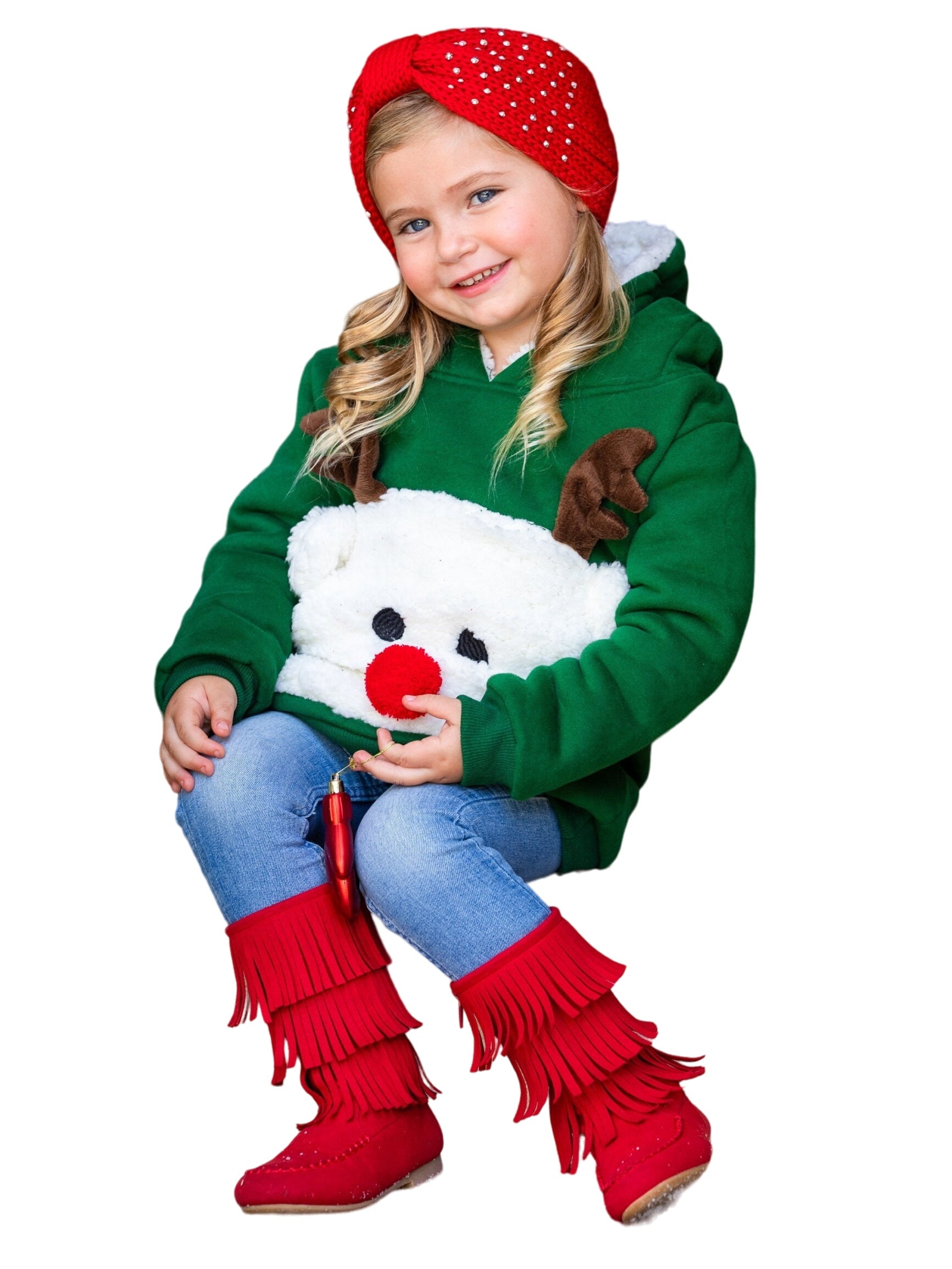 Warm And Cozy Fleece Lined Reindeer Hoodie