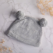 Pom Pom Baby Beanie Vanilla Grey Mel