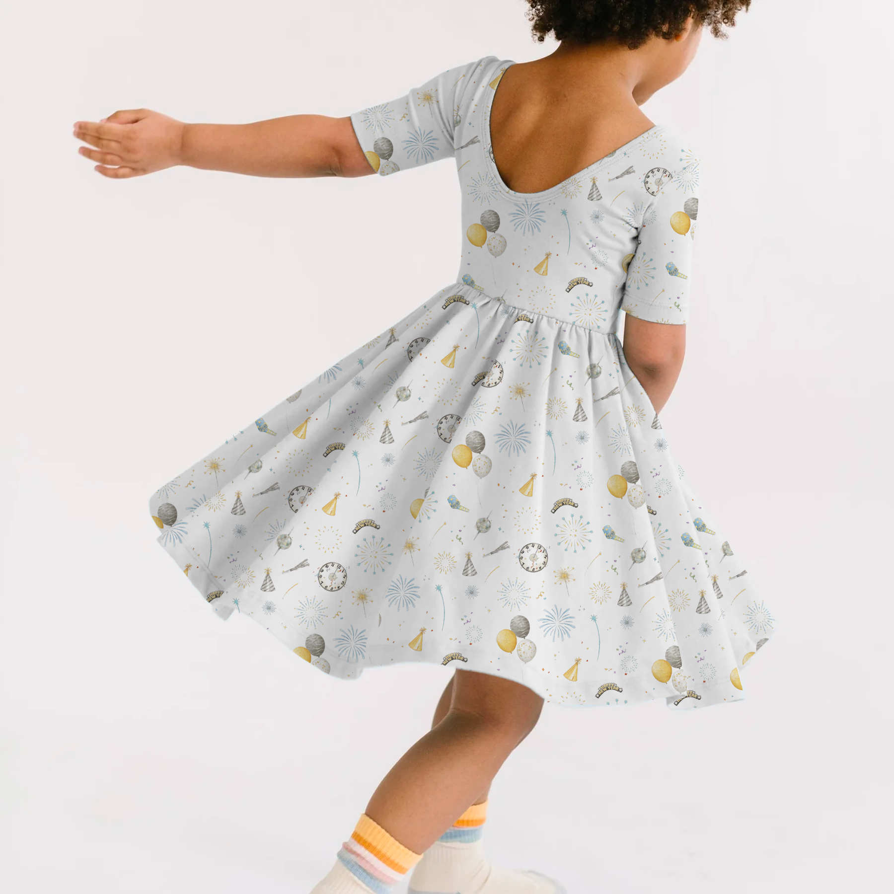 New Year's Eve Organic Cotton Dress For Kids