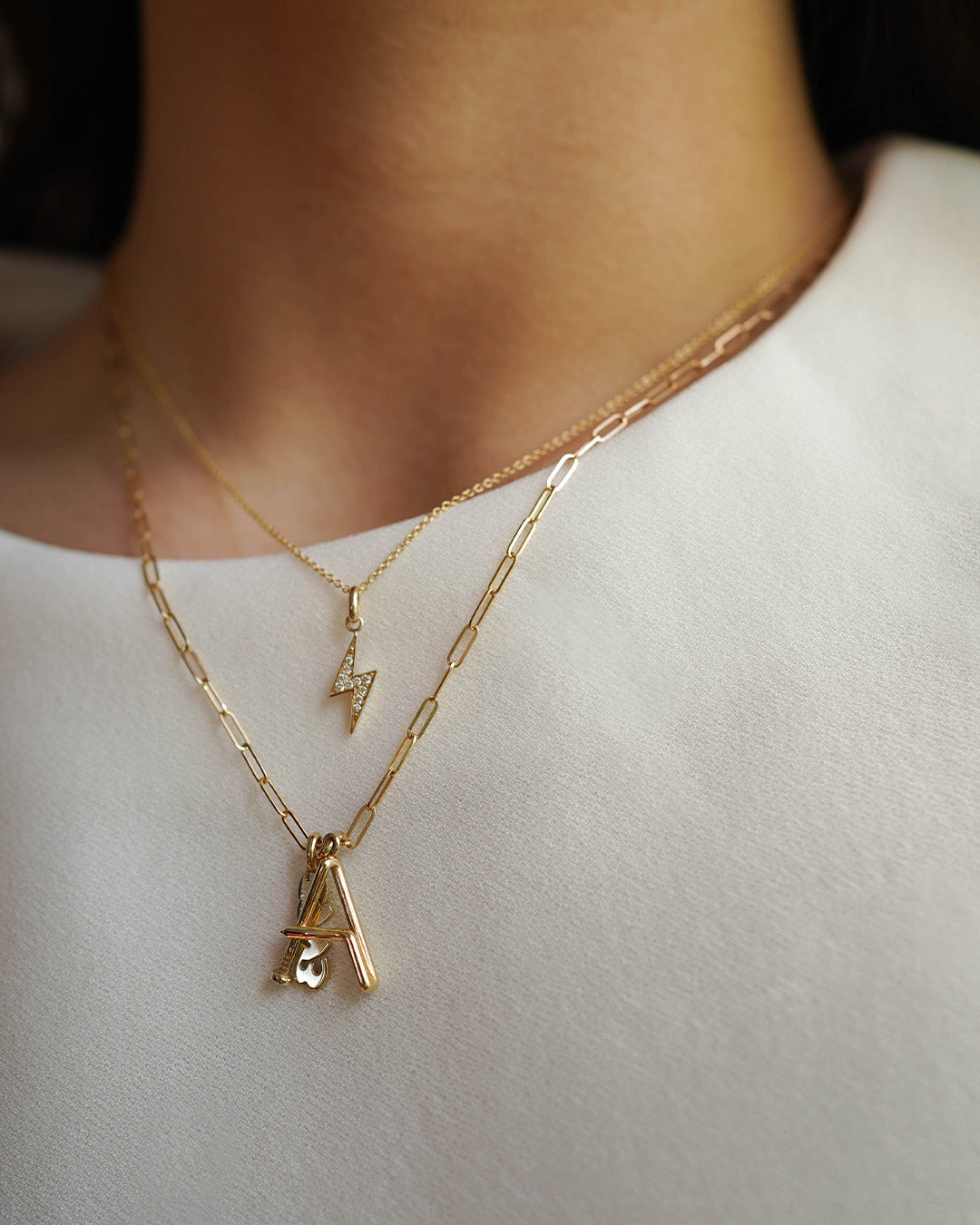 Diamond Lightning Bolt Necklace