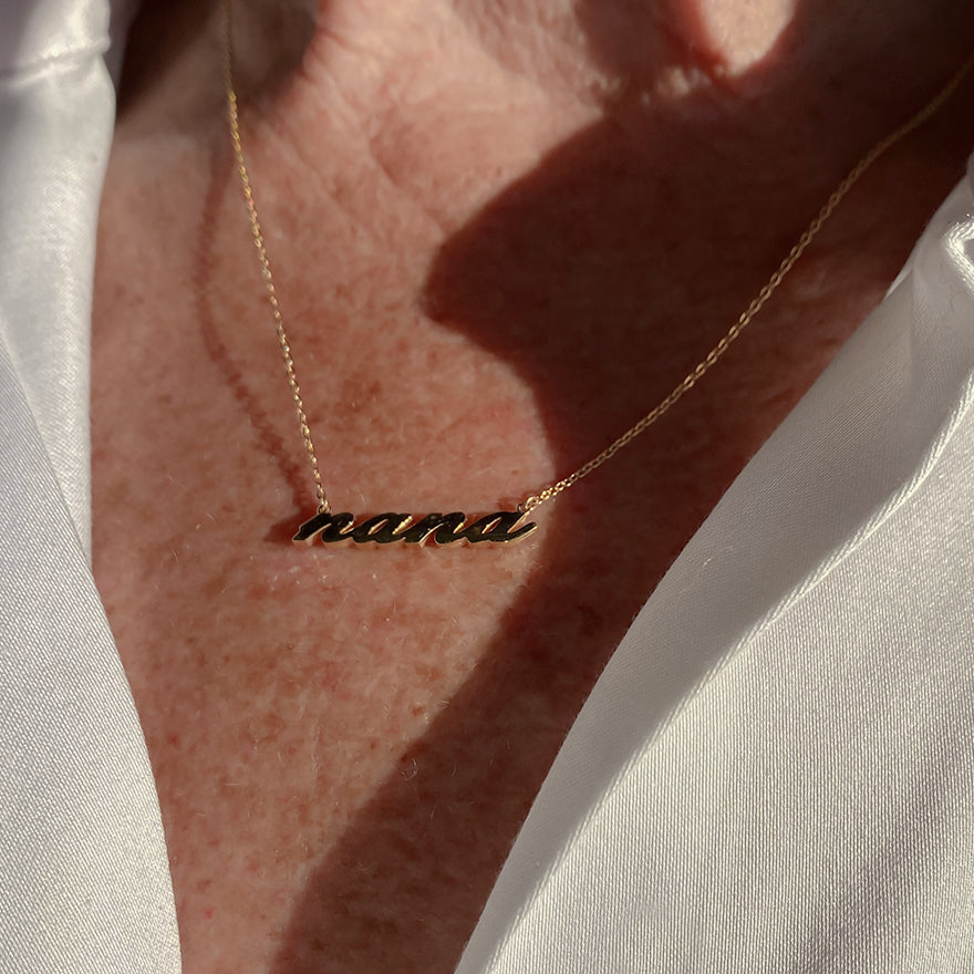 Nana Script Necklace