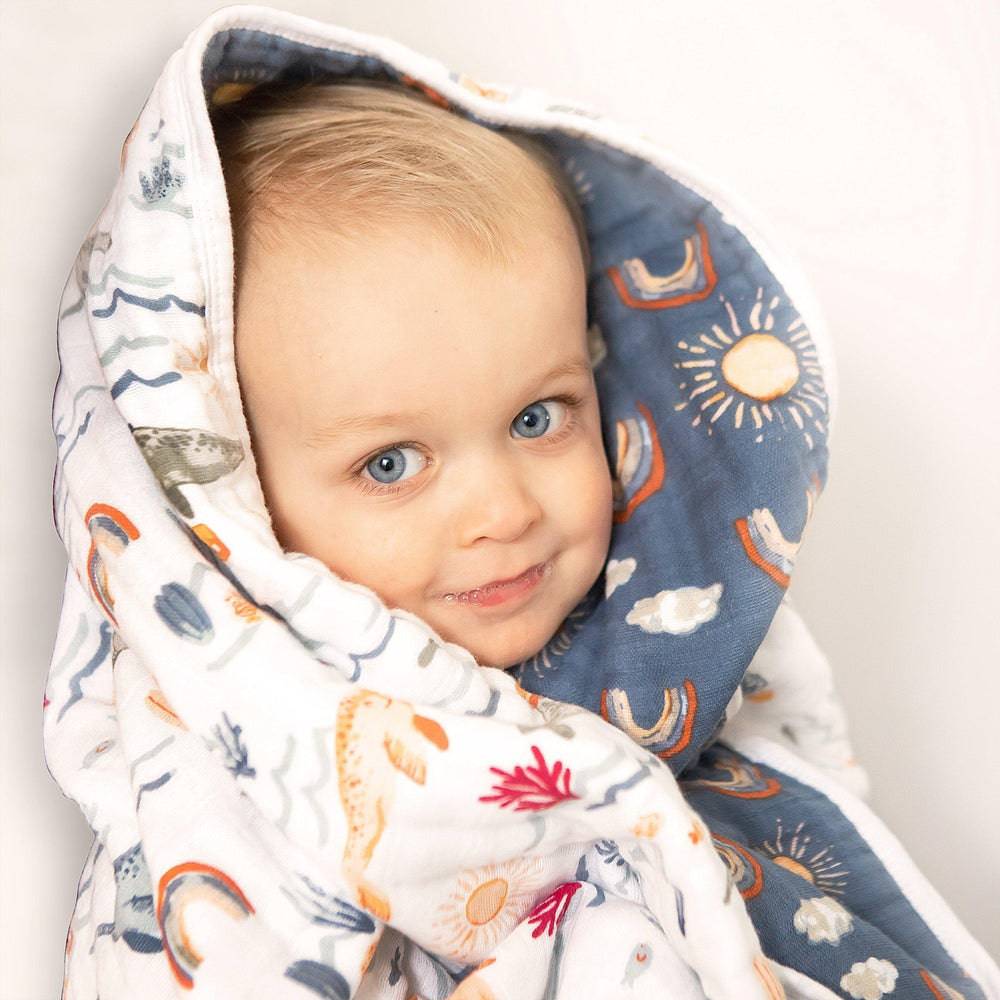 Narwhal + Hello Sunshine Premium Cotton Snuggle Blanket