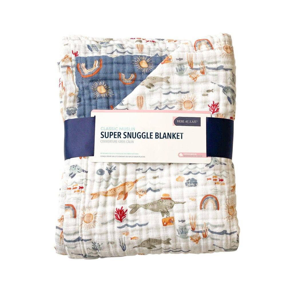 Narwhal + Hello Sunshine Classic Muslin Super Snuggle Blanket