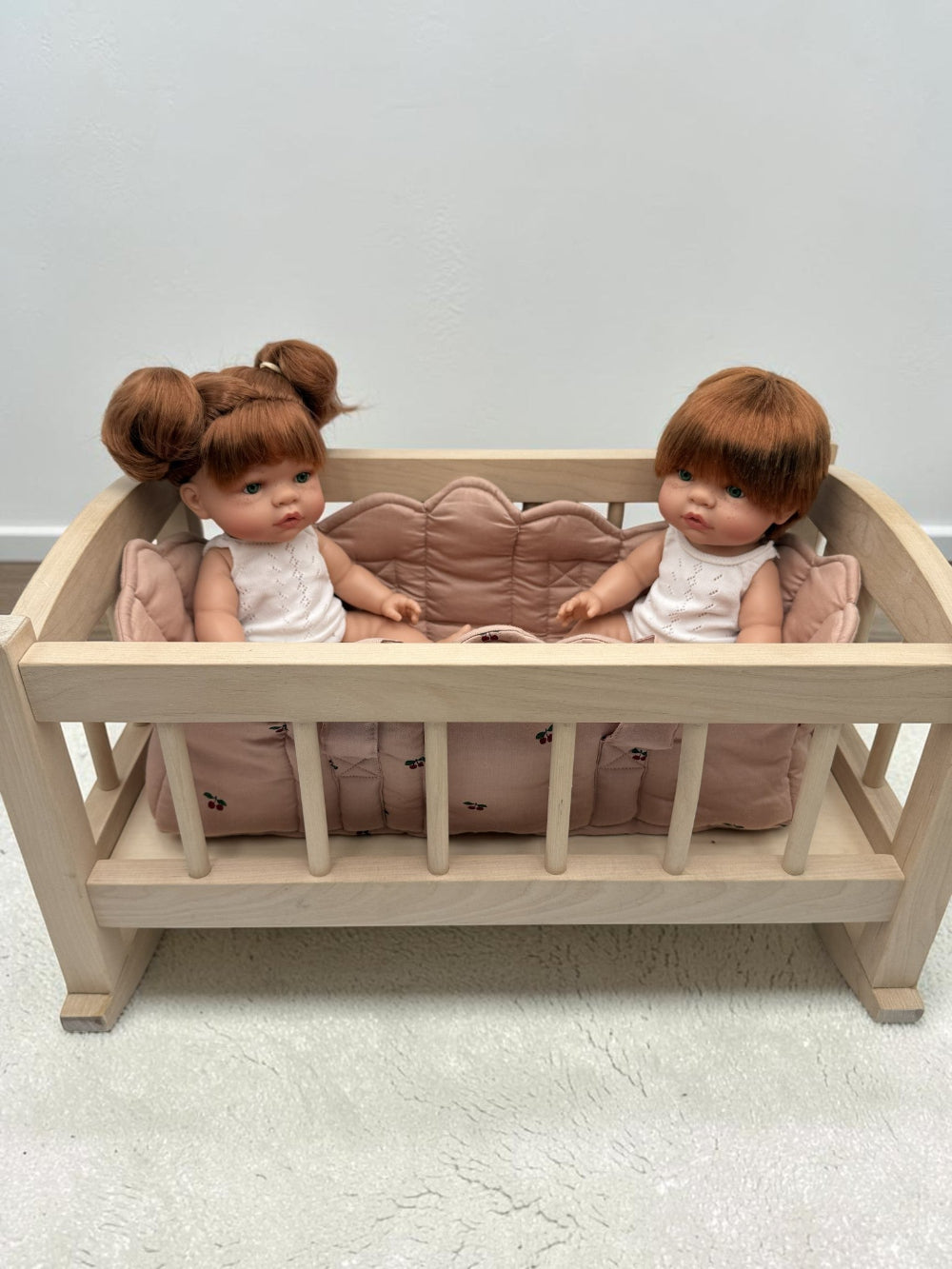 Bebenita | Wooden Baby Doll Cradle Bed In Natural Birch