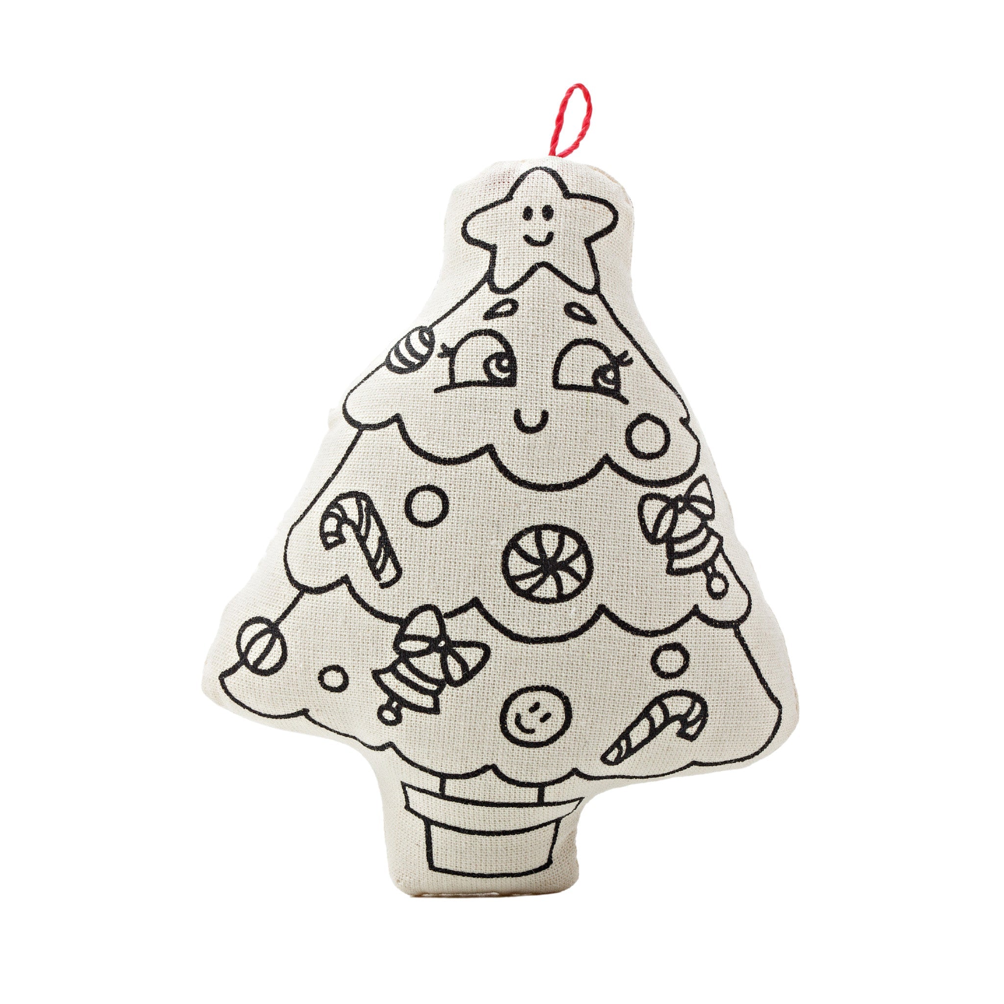 Ornaments For Coloring - Santa Klaus And Tree