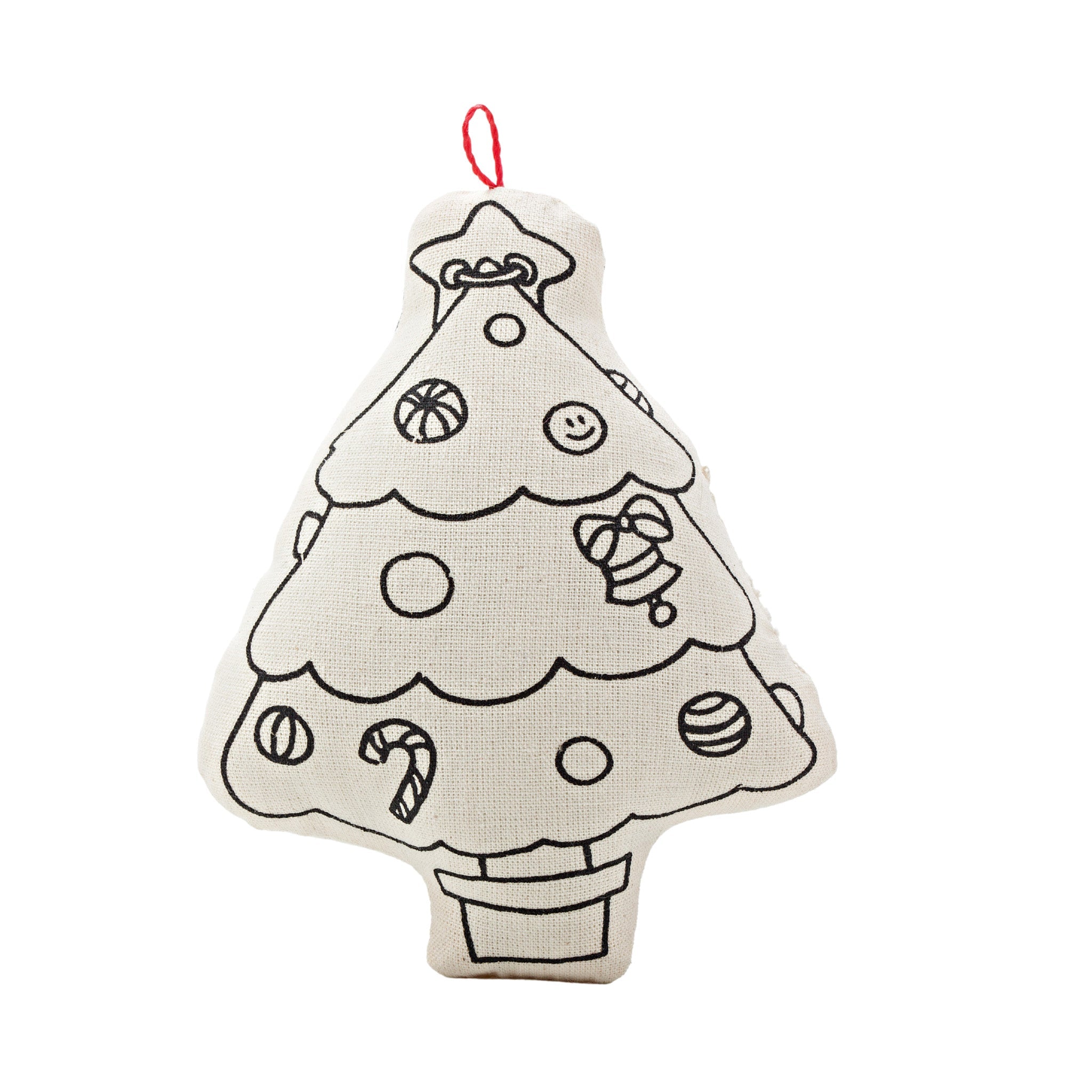 Ornaments For Coloring - Santa Klaus And Tree