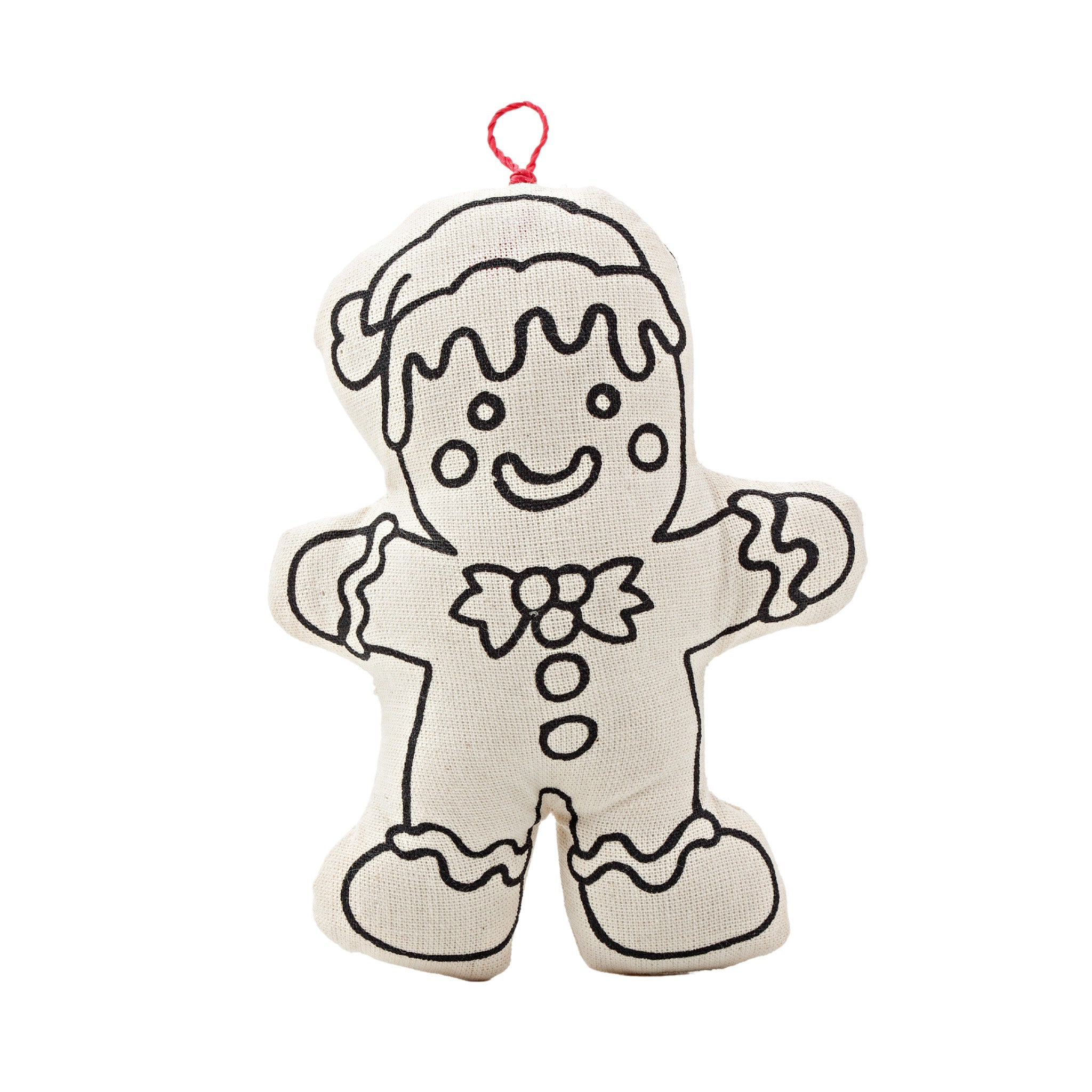 Ornaments For Coloring - Gingerbread Man And Snowman