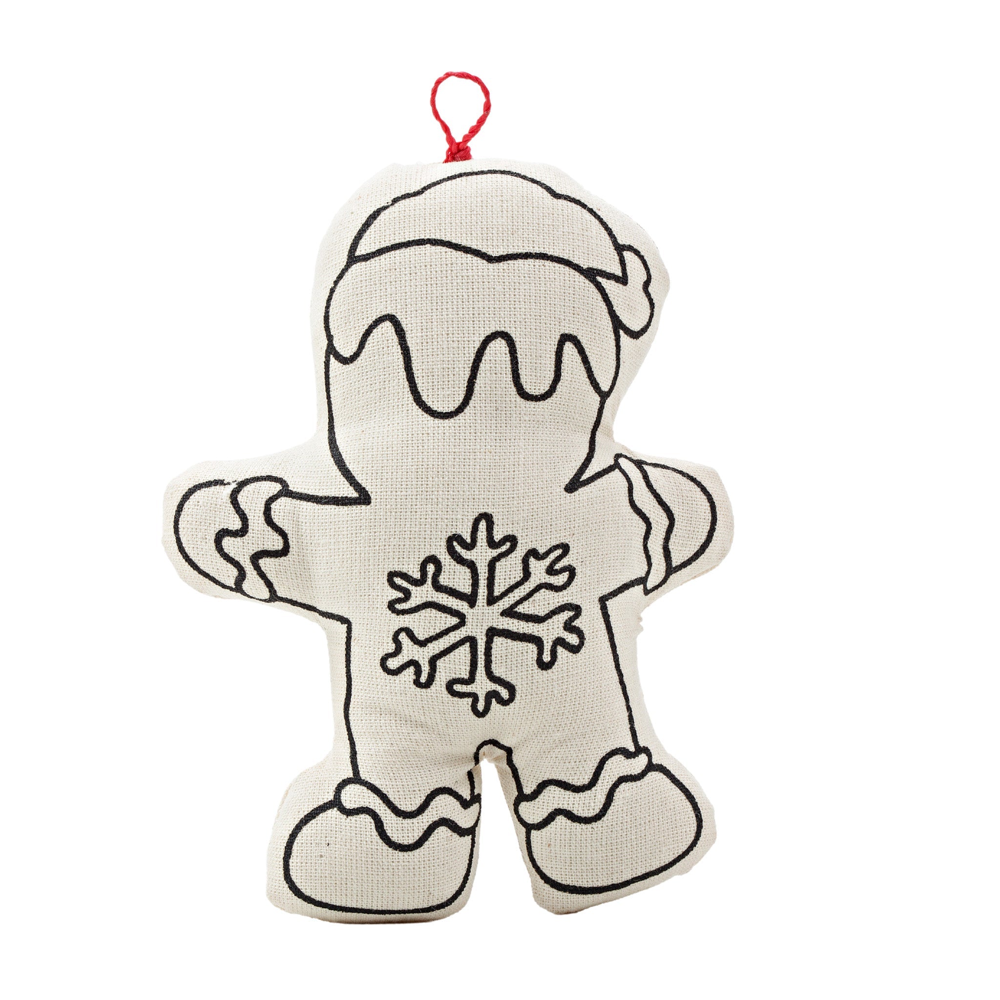 Ornaments For Coloring - Gingerbread Man And Snowman