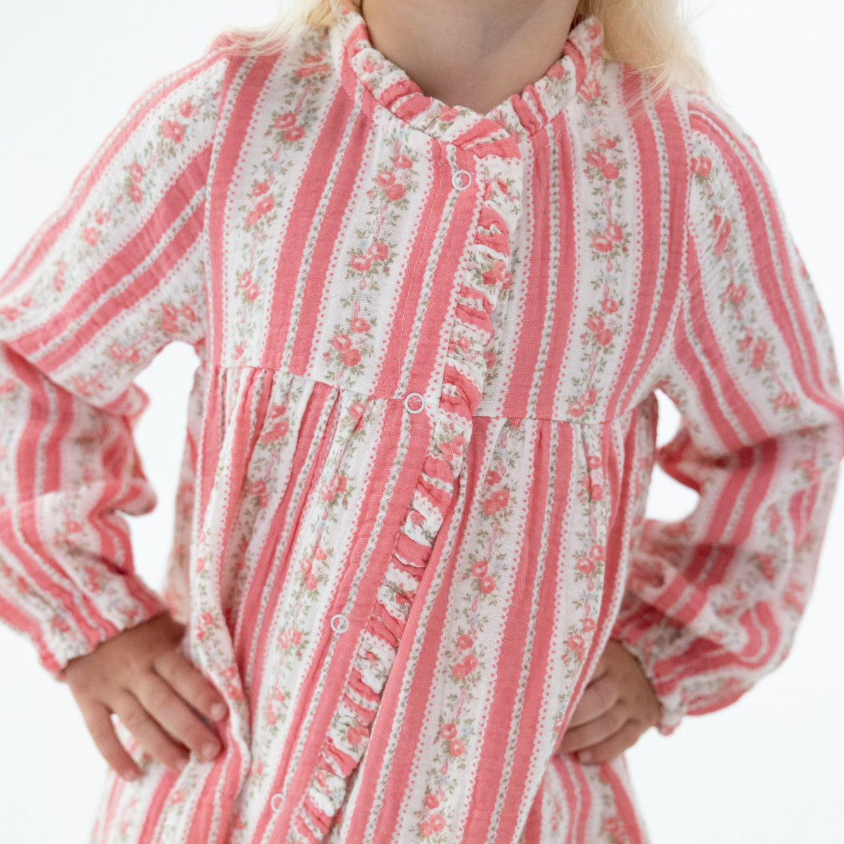 Suzie Floral Stripe - Romy Dress And Bloomer