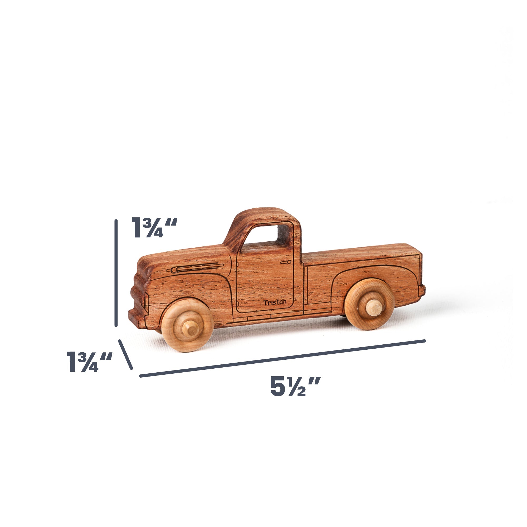 Montessori Educational Small N Wooden Pickup Truck For Toddlers 1–3 | Eco-friendly Mahogany Wood Toy | Made In The Usa 🇺🇸