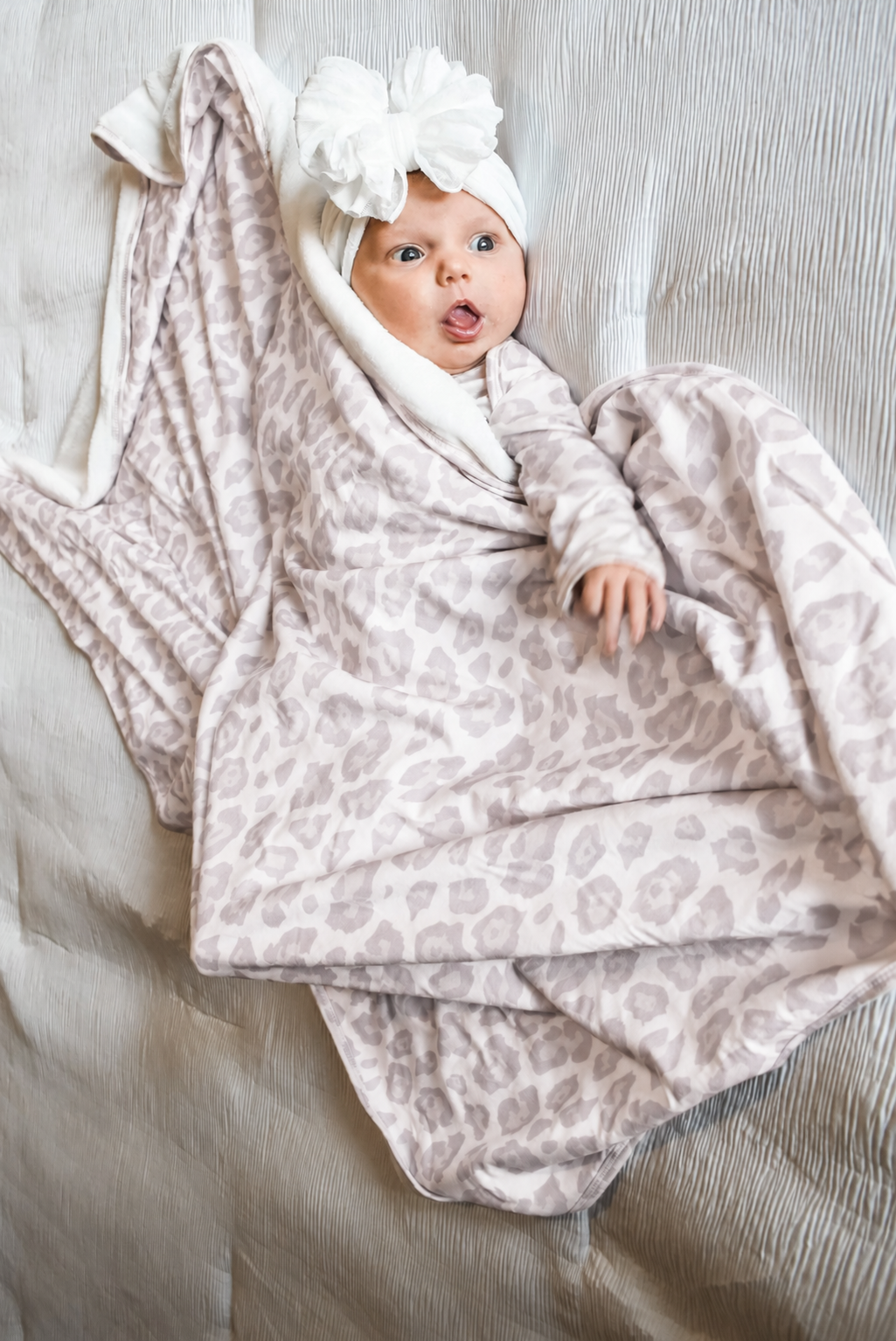 Natural Leopard | Bamboo Plush Baby Blanket