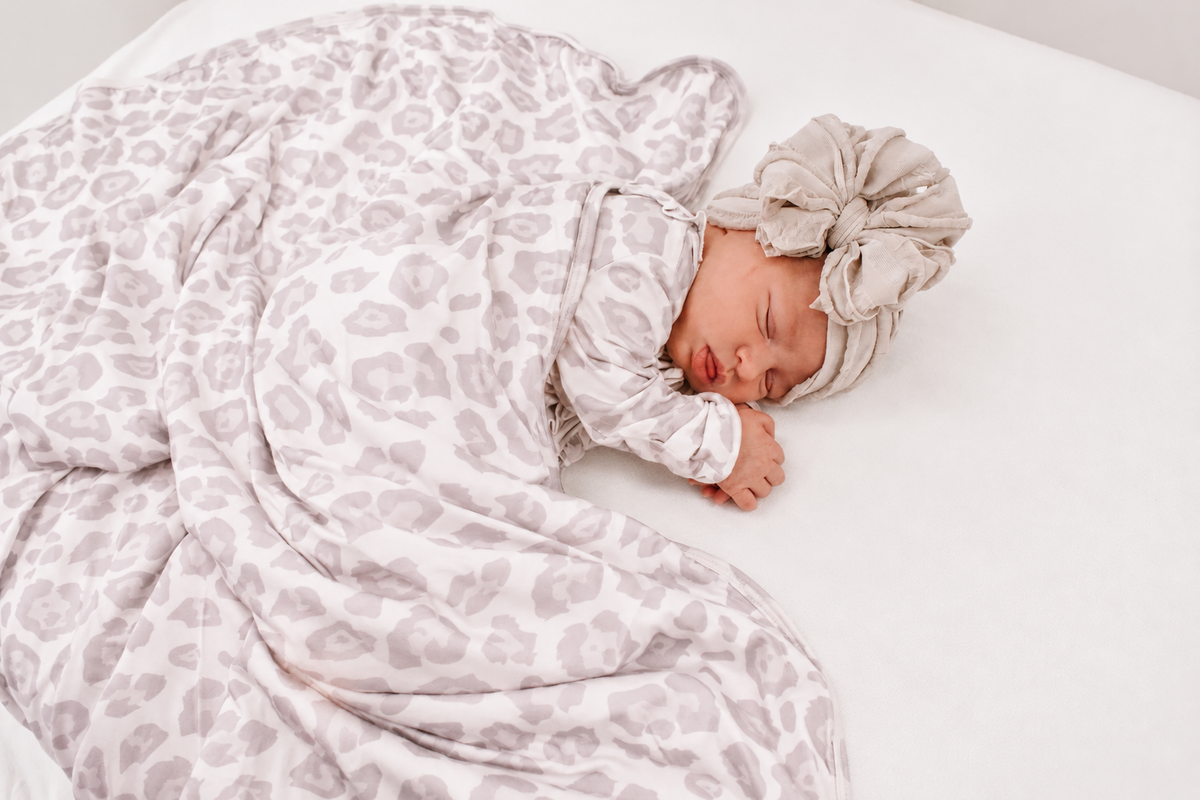 Natural Leopard | Bamboo Plush Baby Blanket