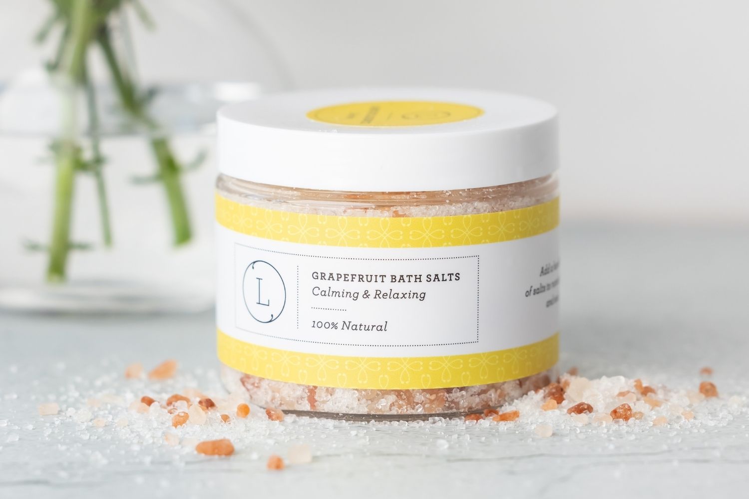 Cbd Grapefruit Natural Bath Salt Soak With Cbd. Made With Dead Sea, Epsom And Himalayan Salts (thc Free)