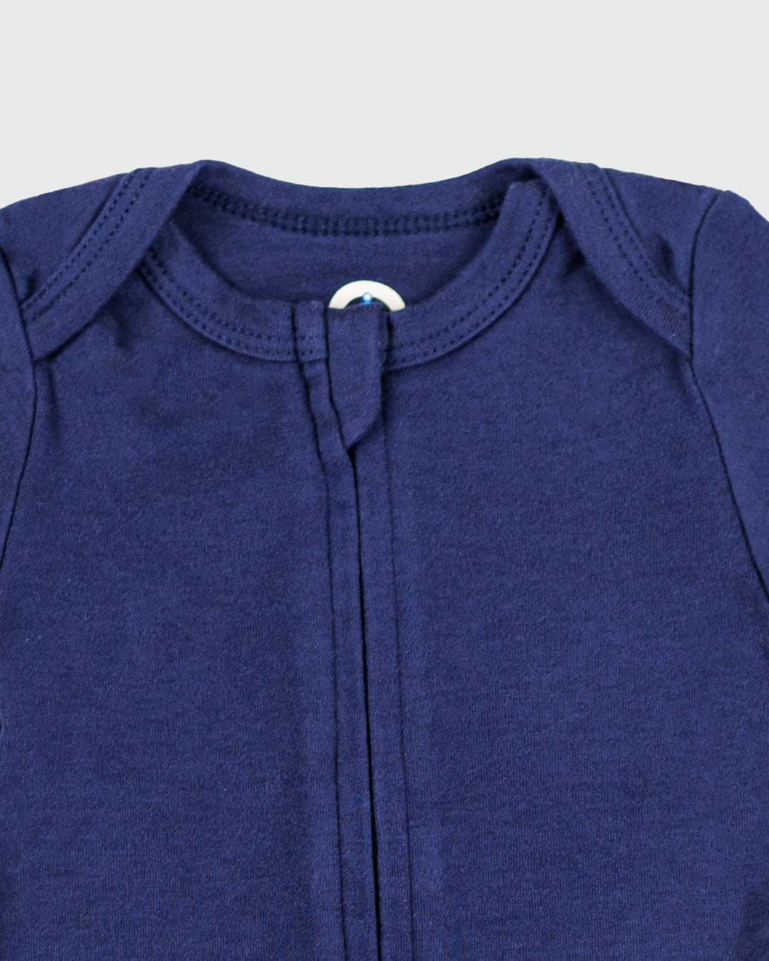 Long Sleeve Zipper Bodysuit In Navy, 6-9m