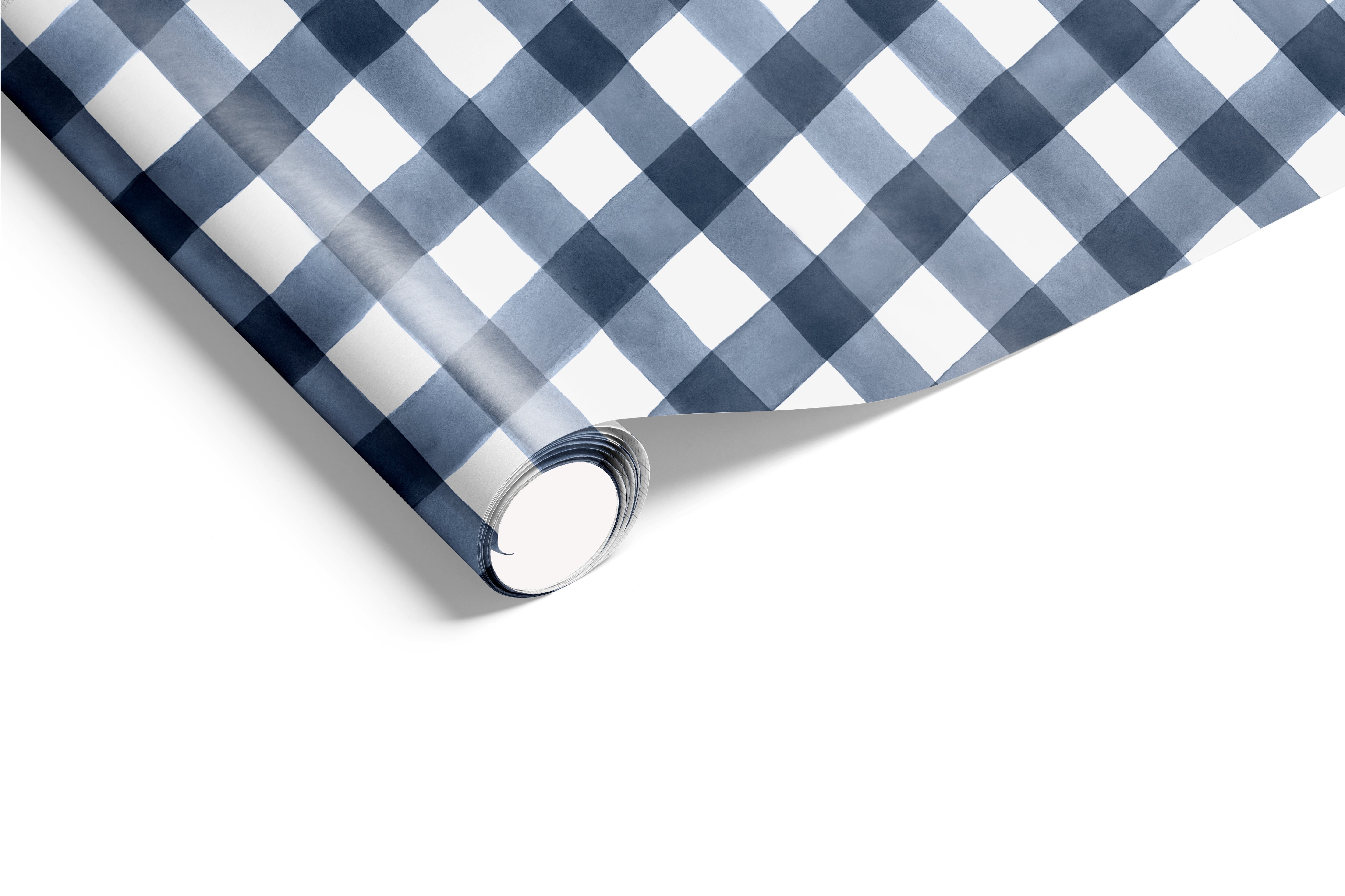 Navy Gingham Disposable Table Runner | Table Runner By Josil Paperie