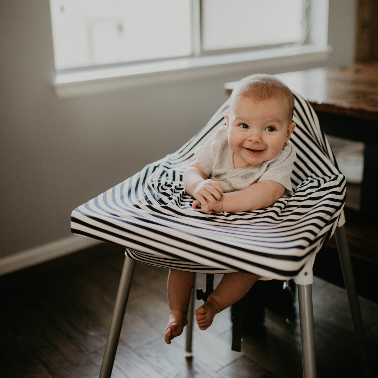 Multi-use Cover, White/navy Stripes