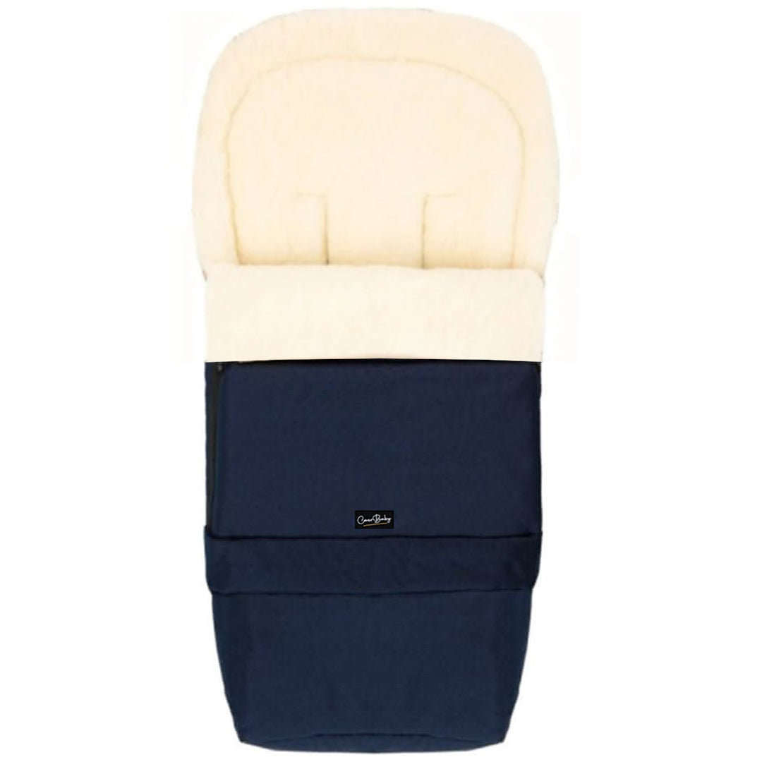 Navy Organic Wool Adjustable Footmuff