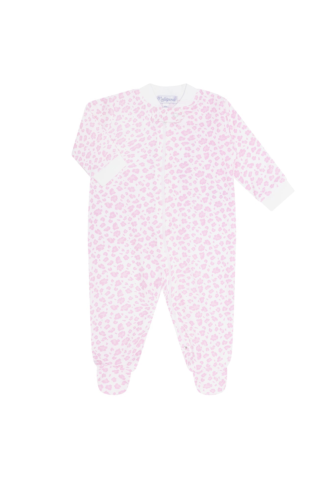 Pink Cheetah Print Zipper Footie