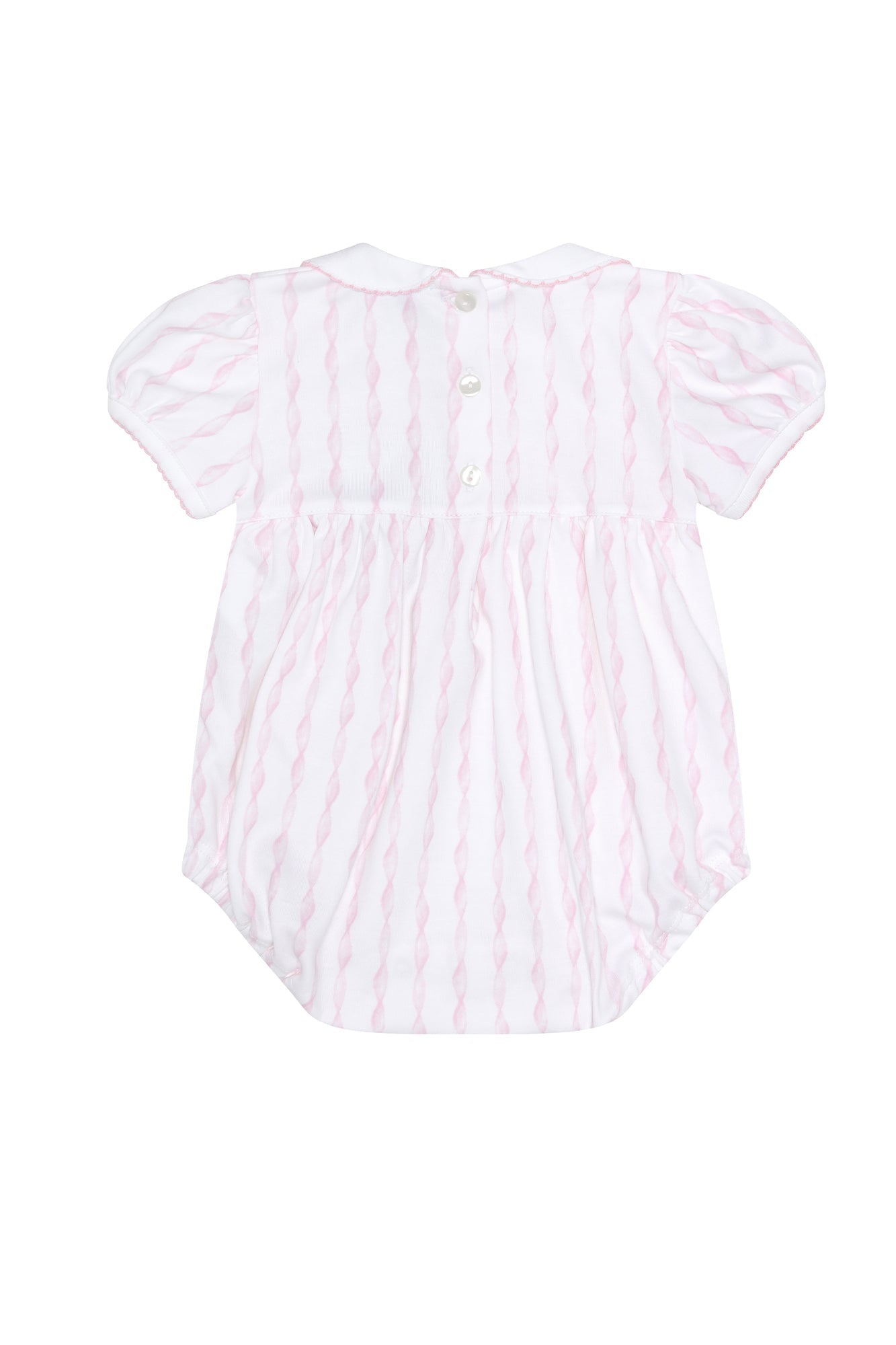 Pink Twirls Smocked Bubble