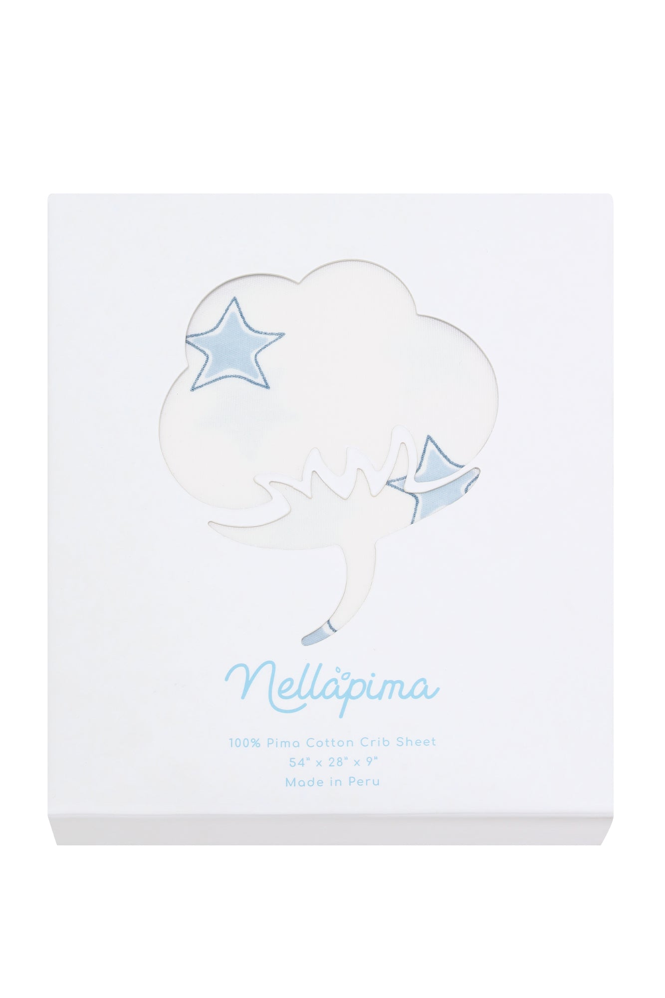 Blue Stars Print Crib Sheets