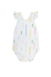 Spirals Print Ruffle Bubble