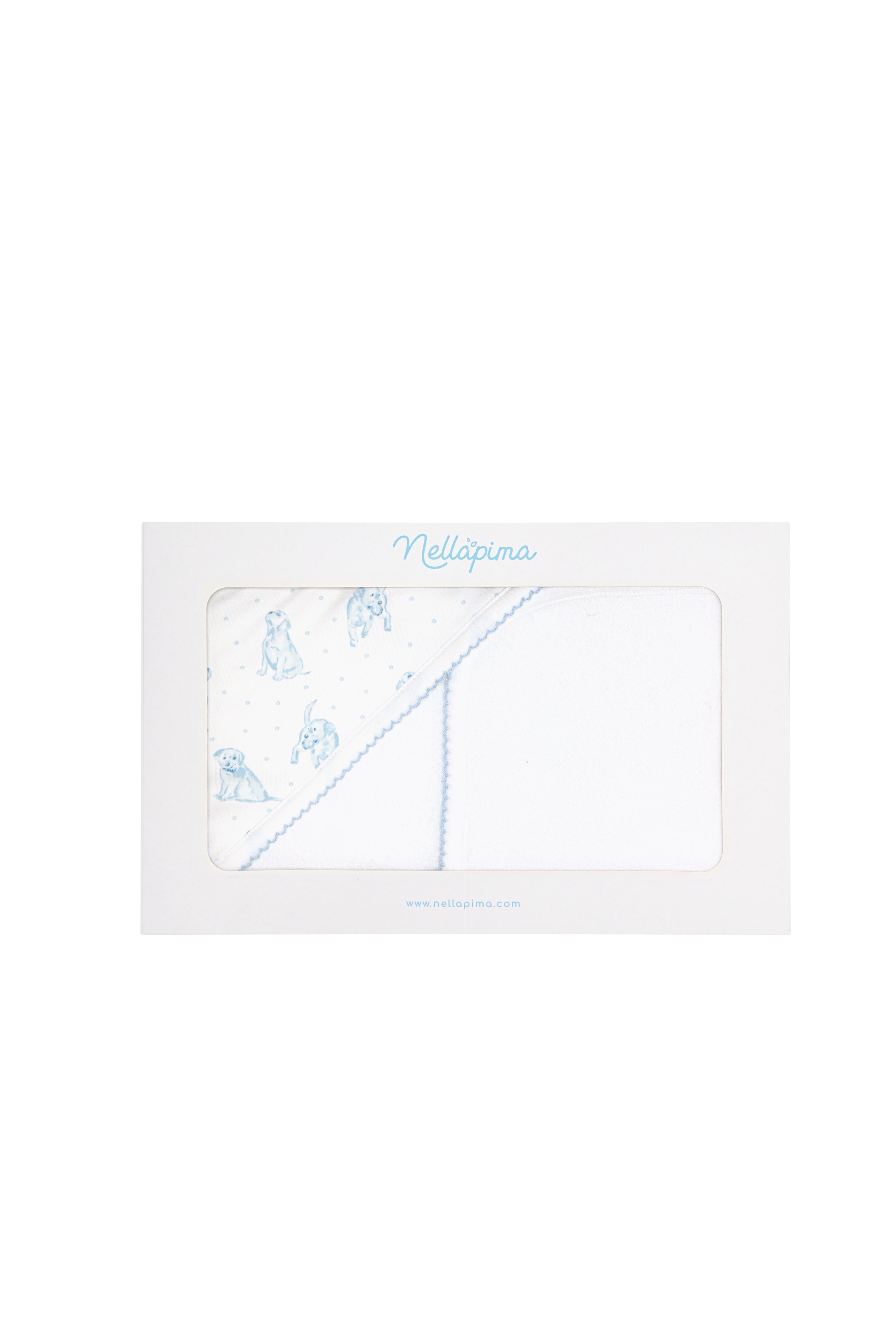 Blue Puppy Love Print Towel