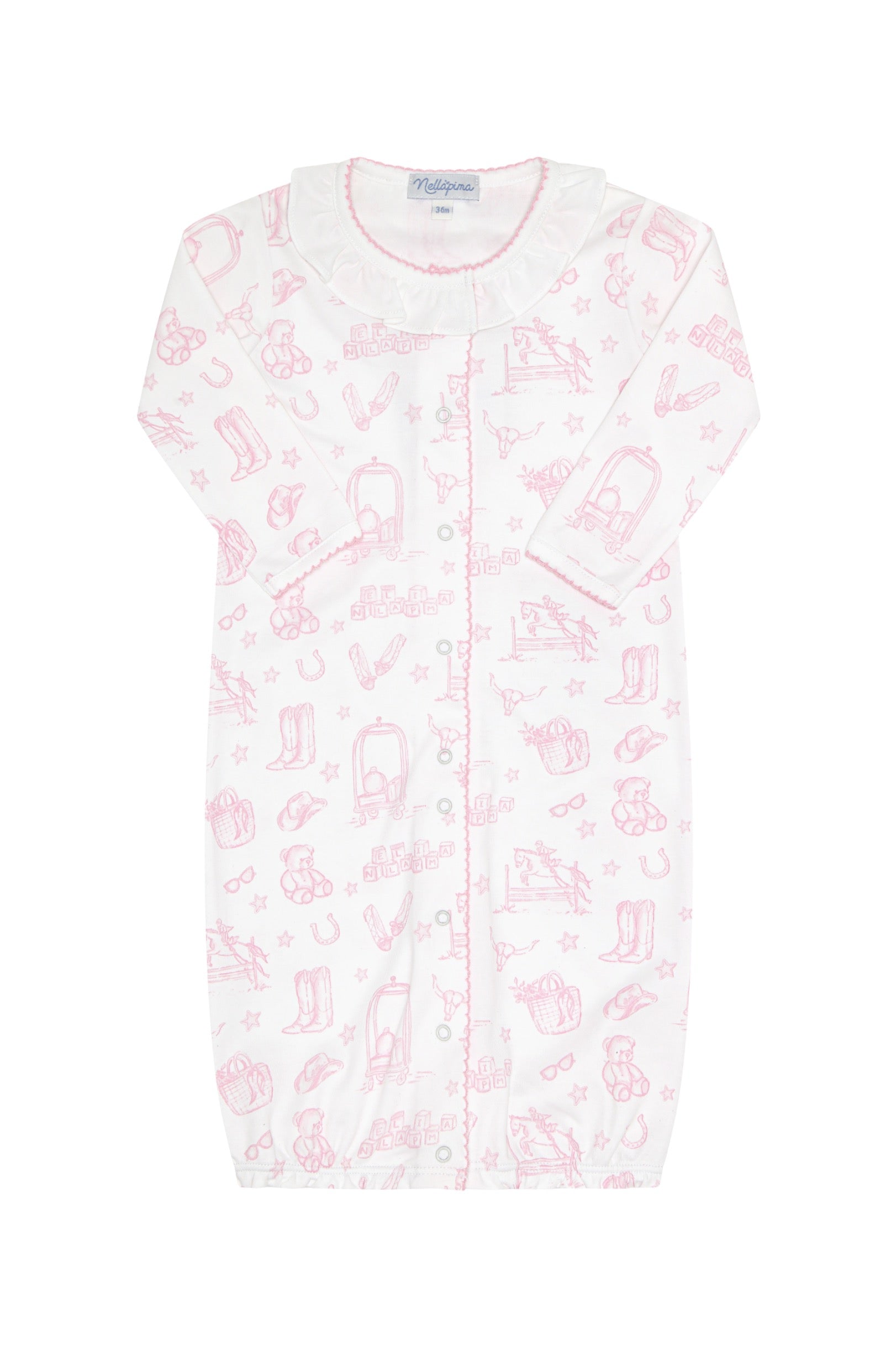 Pink Lone Star Toile Converter Gown