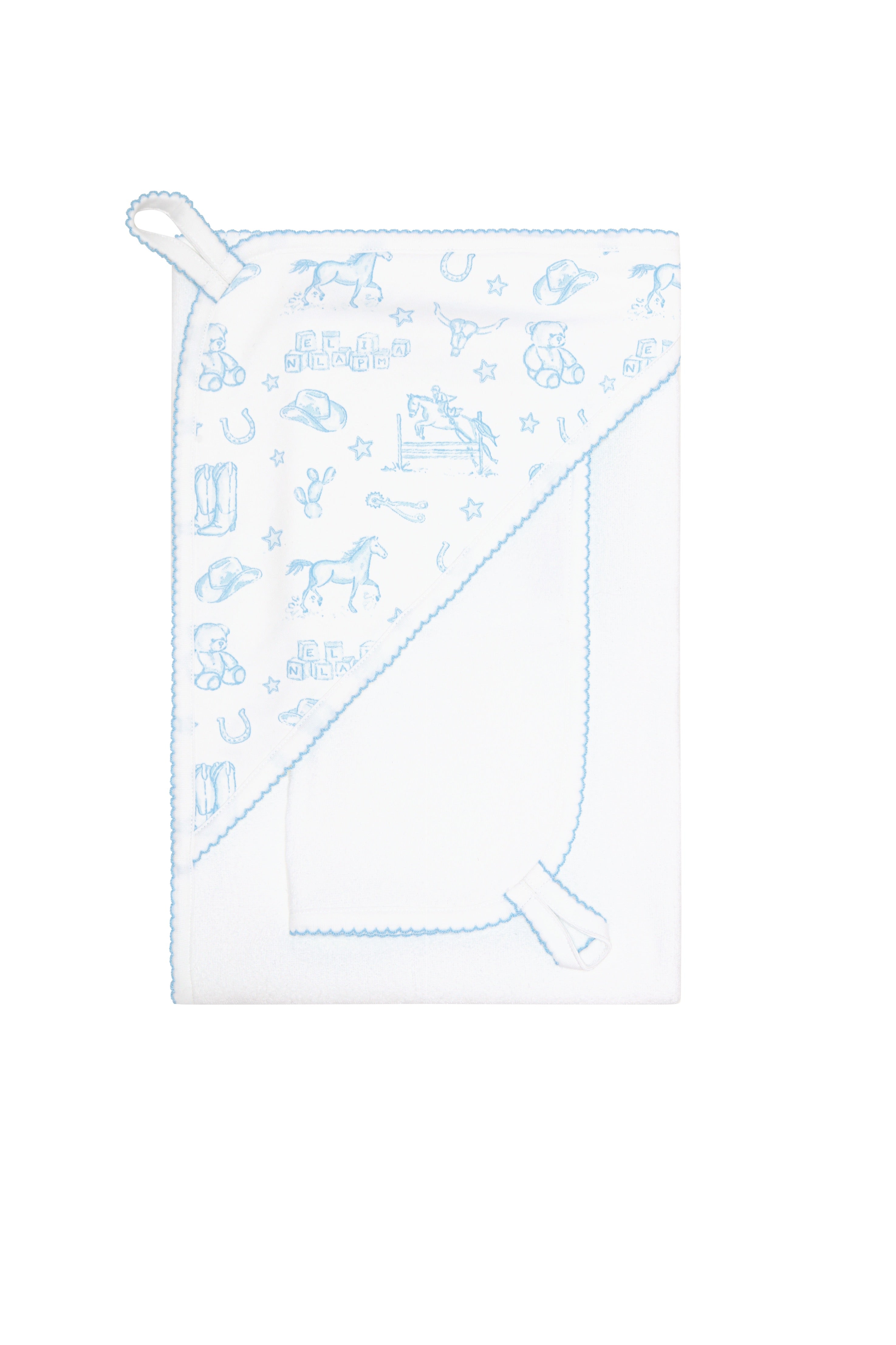 Blue Lone Star Toile Towel