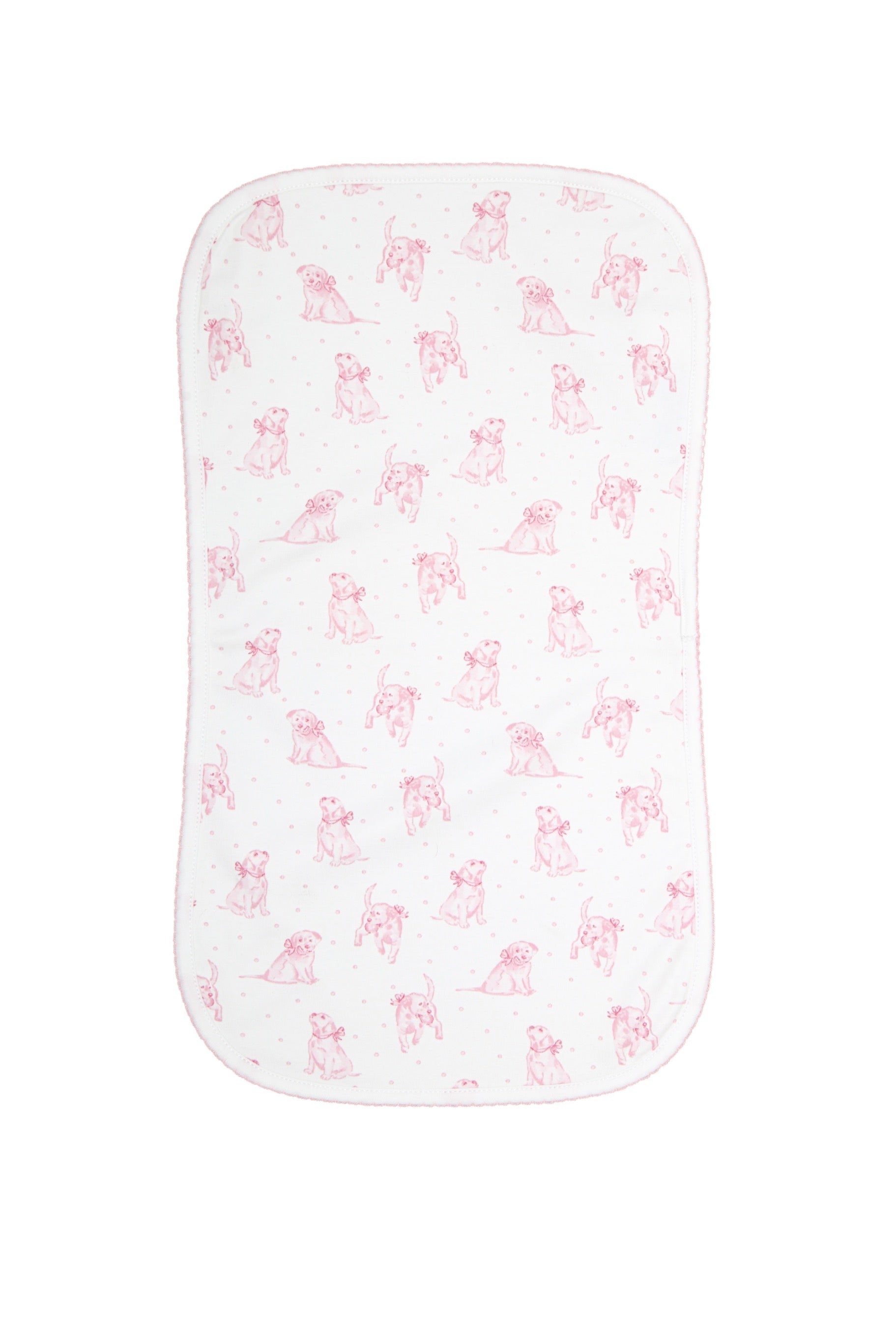 Pink Puppy Love Print Burp Cloth