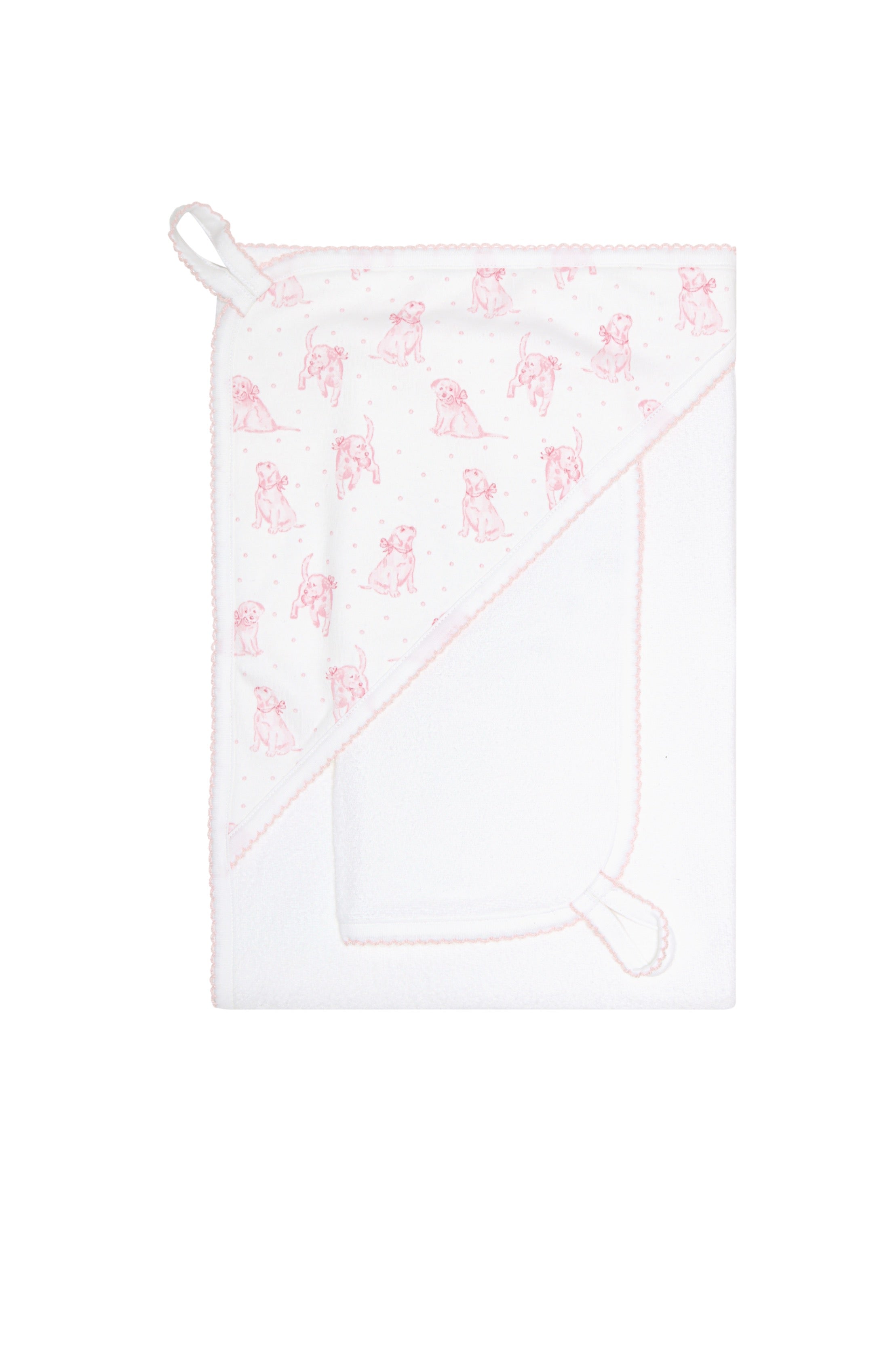 Pink Puppy Love Print Towel