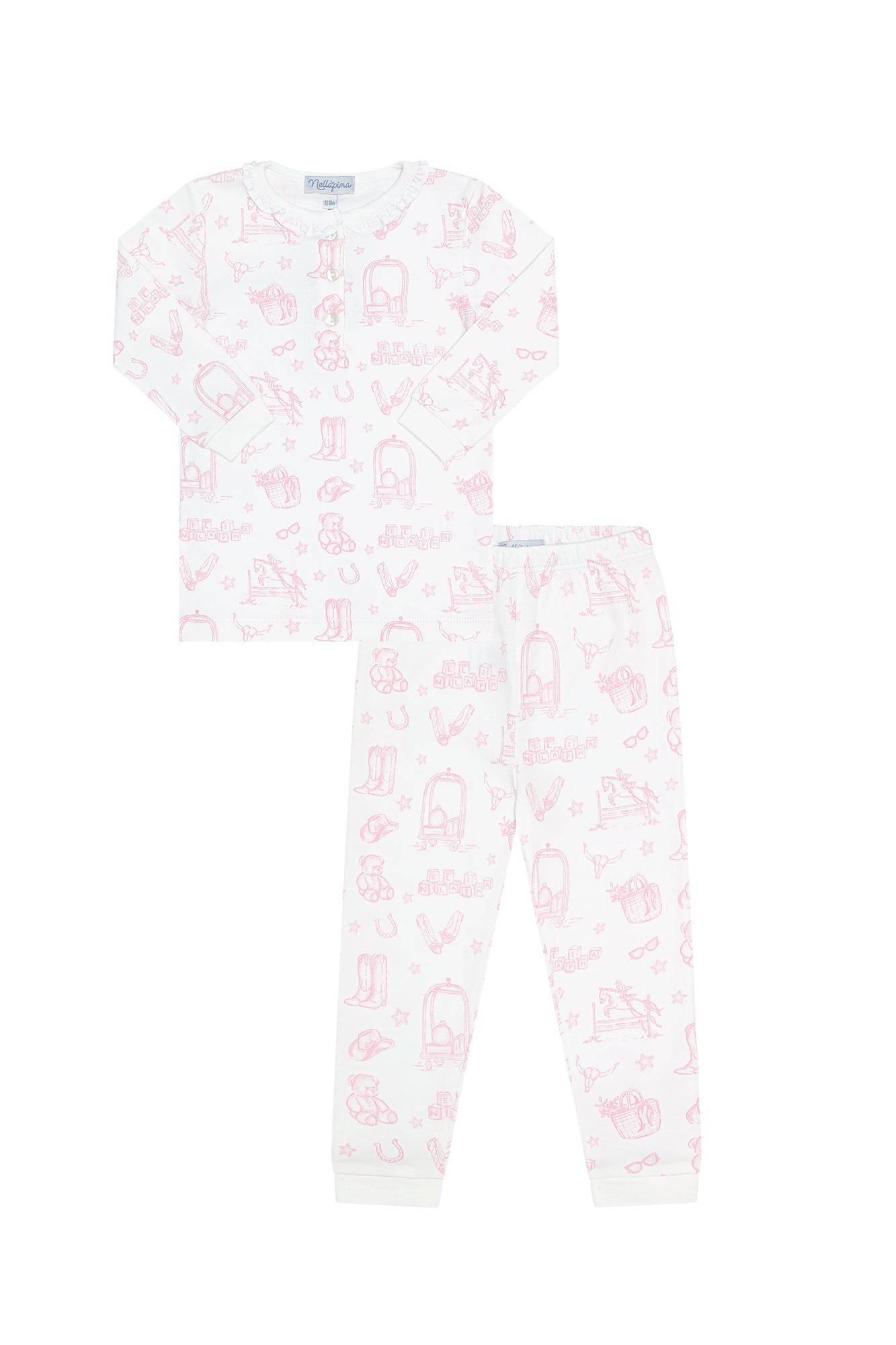 Pink Lone Star Toile Pajamas