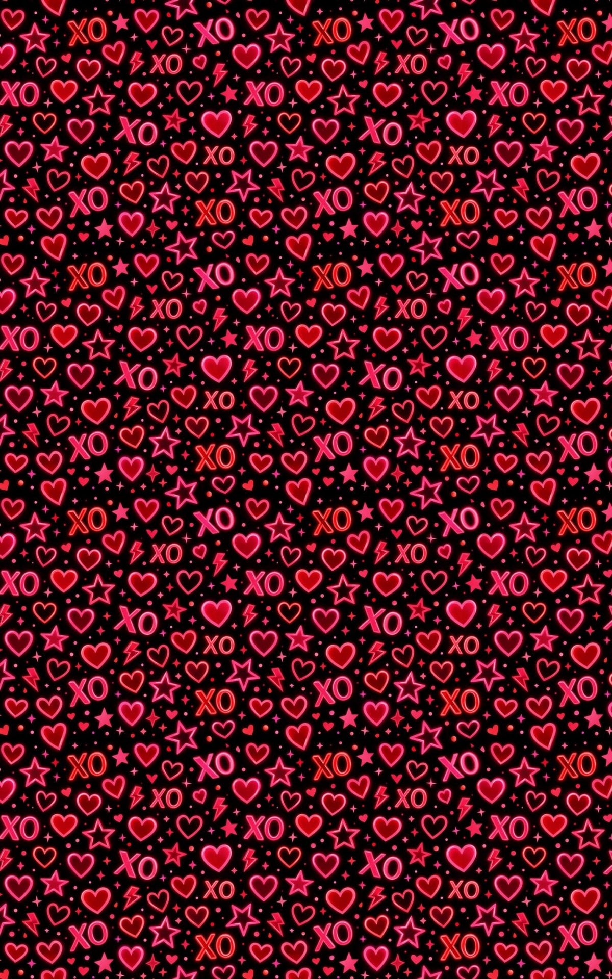 Neon Valentine Doodles Wrapping Paper