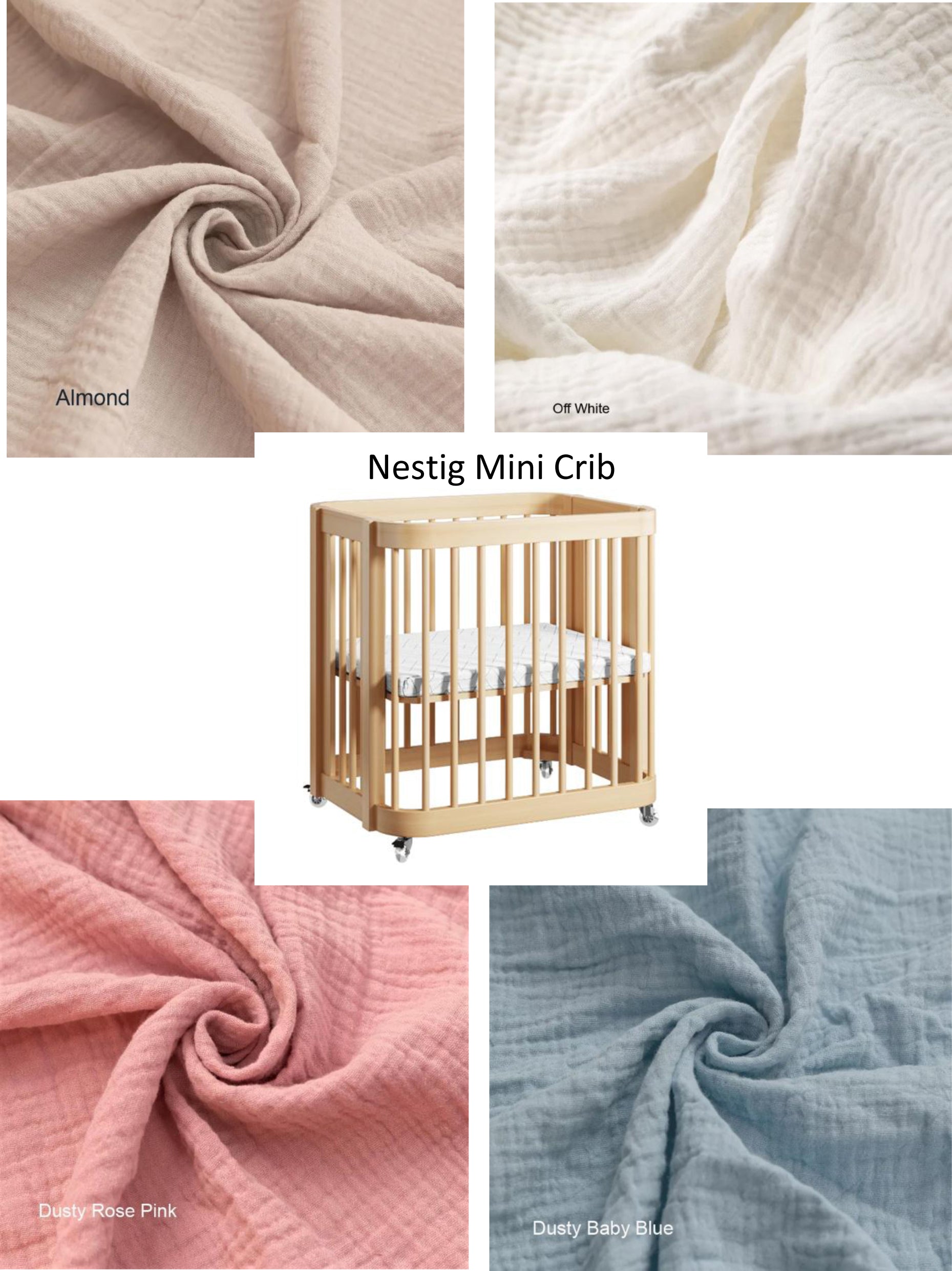 Nestig Mini Crib Custom Made Fitted Sheet - Organic Cotton Double Gauze